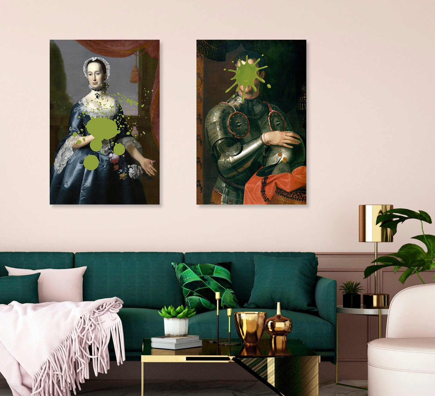 queence Acrylglasbild »Ritter mit Farbklecks«, Kunst-Gemälde-Mann-Bilder vo günstig online kaufen