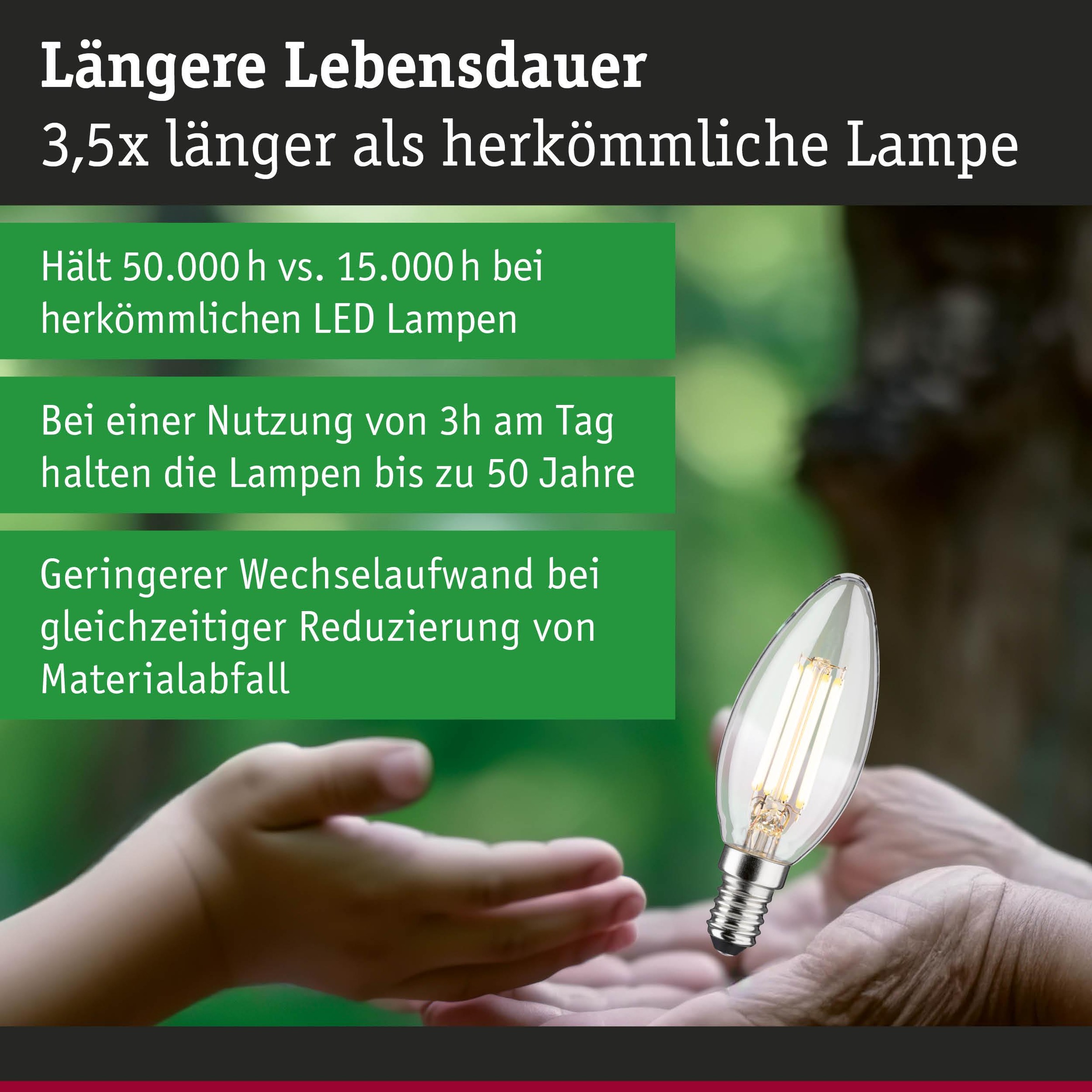 Paulmann LED-Leuchtmittel »Eco-Line Kerze 840lm 4W 3000K klar 230V« E14 1 Stk. Warmweiß