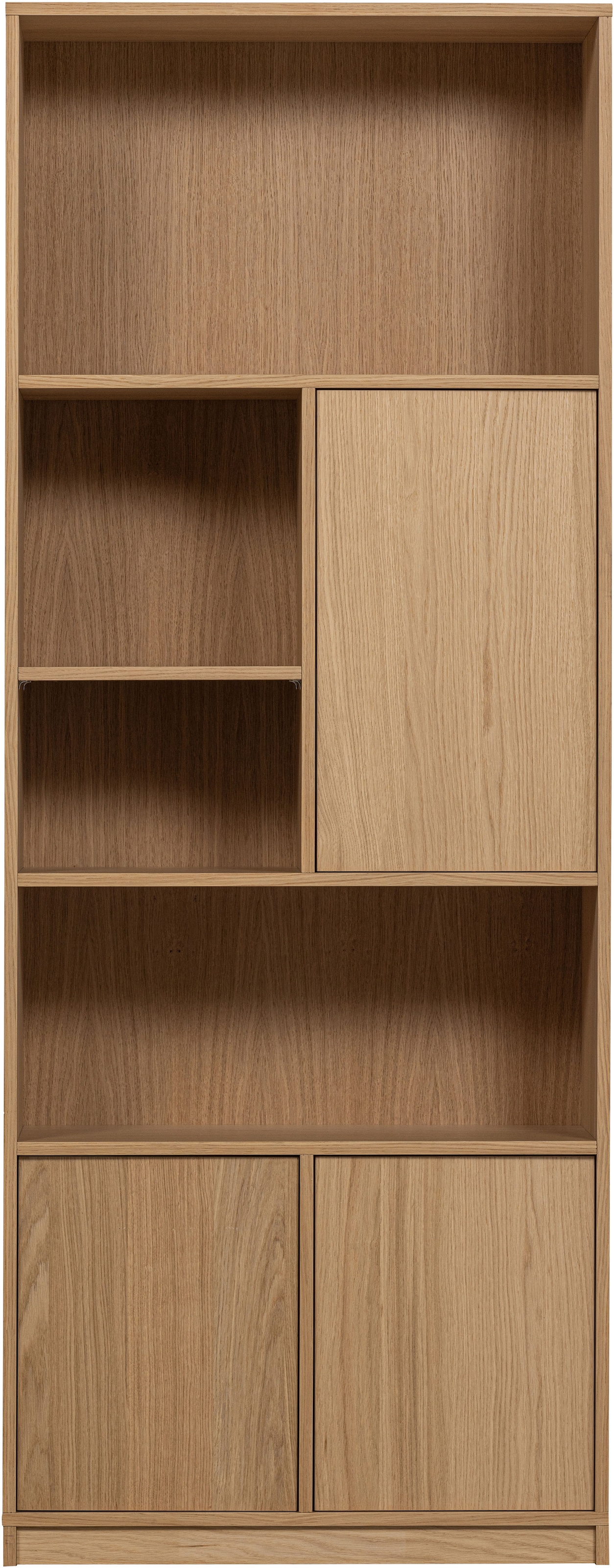 WOOOD Stauraumregal »Modulair mit Push-to-open und FSC® Eichenfurnier B110 x T40 x H199 cm« Vielfältige Fächergrößen, Tragkraft 15 kg pro Einlegeboden