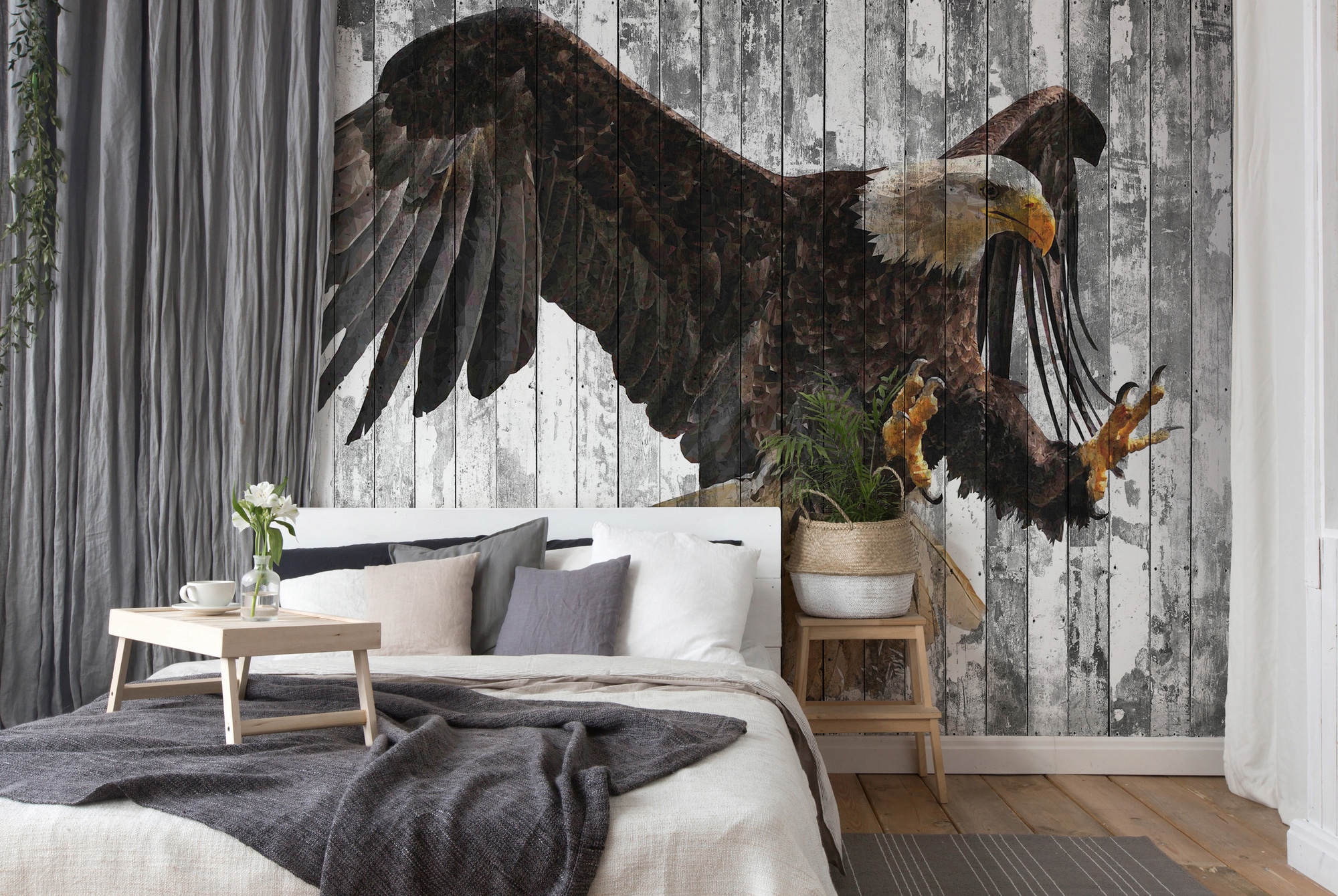 Architects Paper Fototapete »Atelier 47 Polygon Eagle 2«, Holz, Vlies, Wand, Schräge, Decke