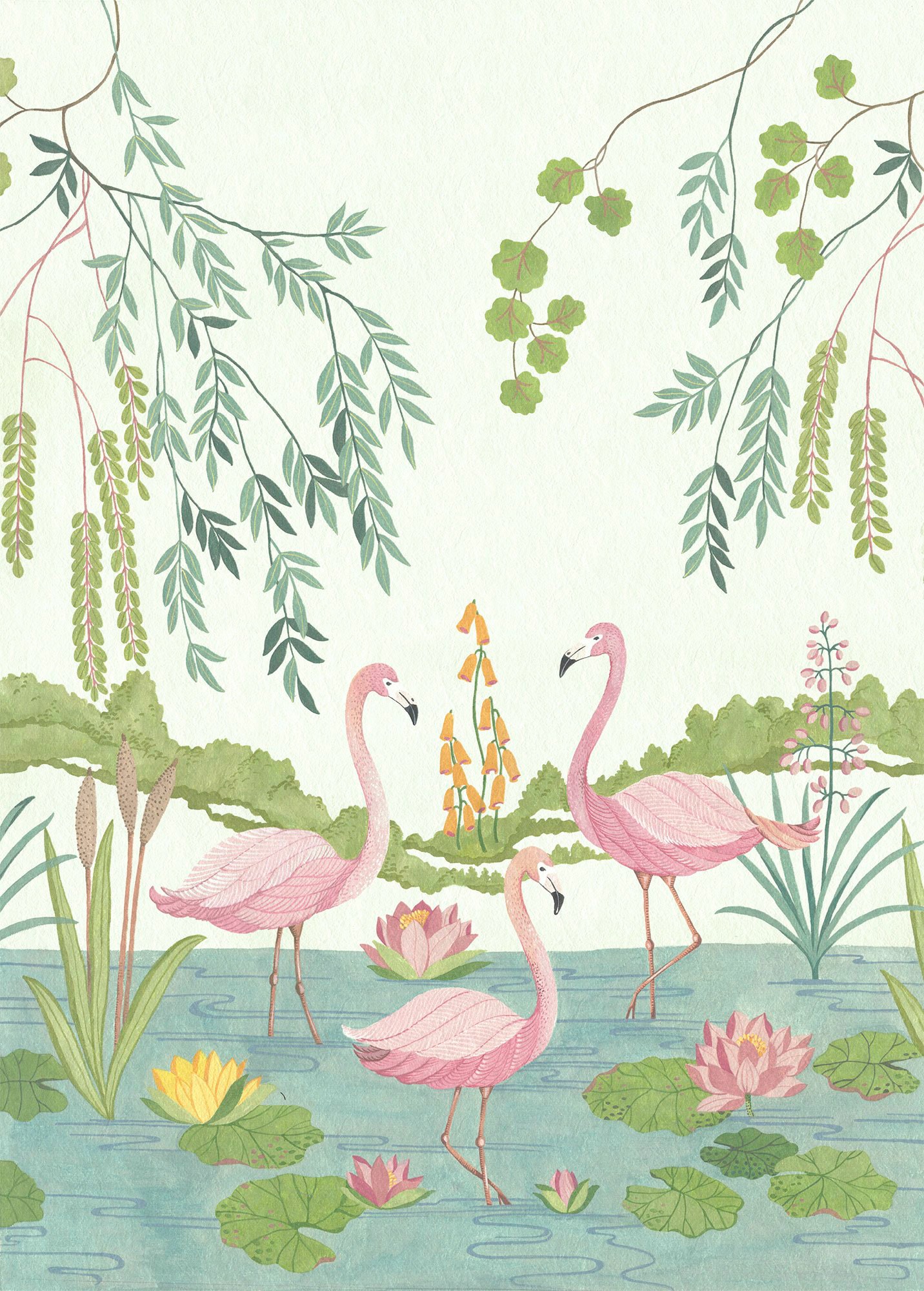 Komar Vliestapete »Flamingo Vibes«, 200x280 cm (Breite x Höhe) günstig online kaufen