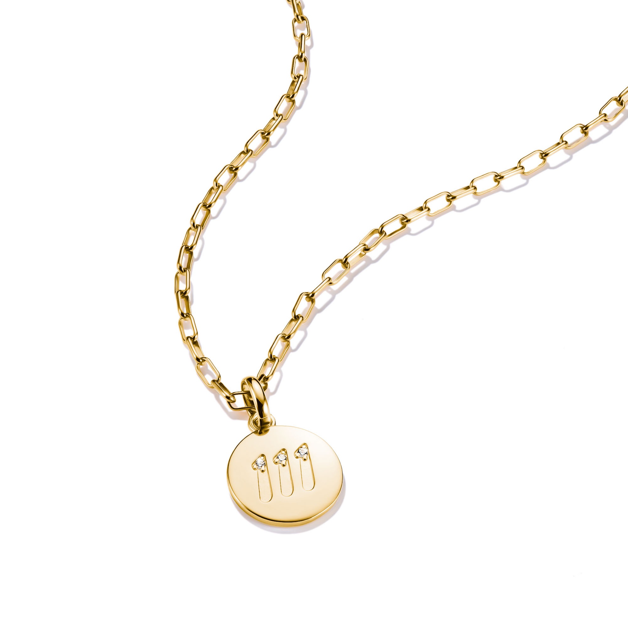 THOMAS SABO Charm-Einhänger »Charm Angel Number 111 vergoldet - Connect, CC1248-414-14«, mit Zirkonia (synth.)