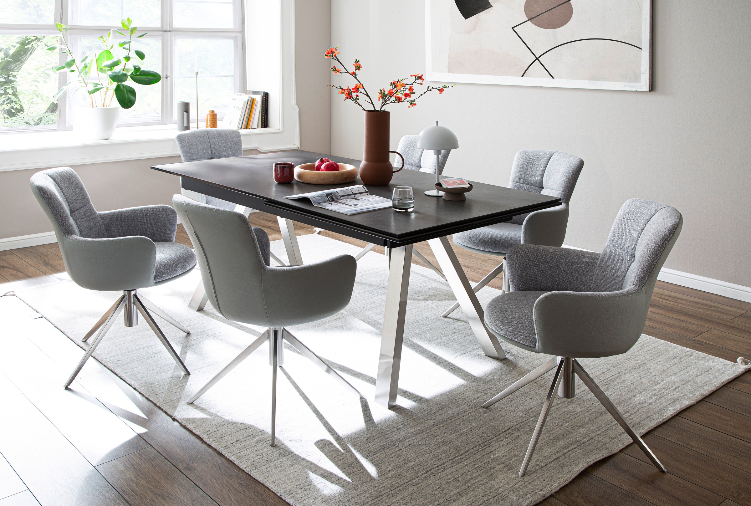 MCA furniture Esszimmerstuhl »Mecana«, (Set), 2 St., 2er Set Materialmix, S günstig online kaufen