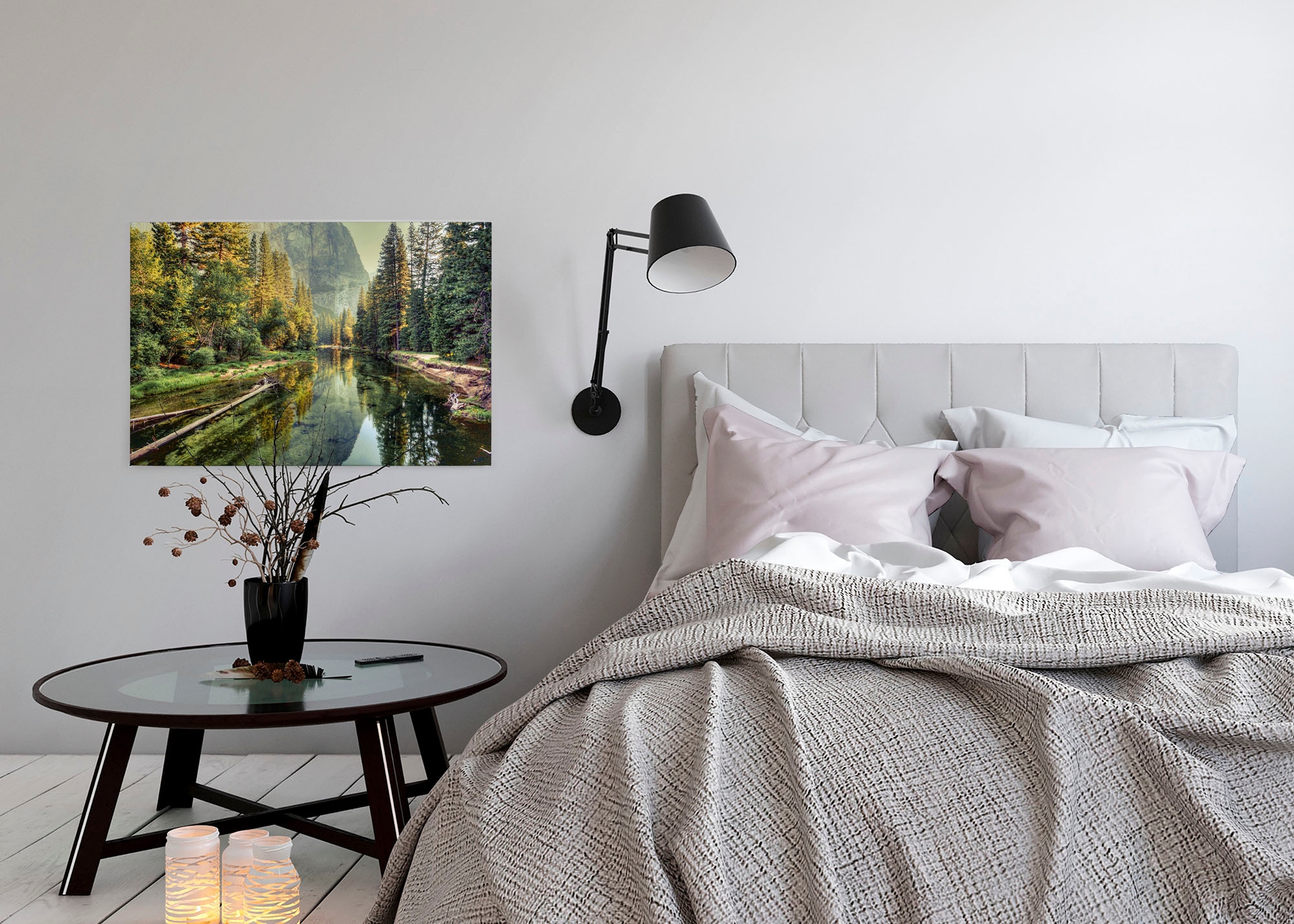 A.S. Création Leinwandbild »Mountain River«, Kunst-Landschaft-Kinder, (1 St.), Bild Keilrahmen See Landschaft Leinwand-Bild Wohnzimmer modern Kinder