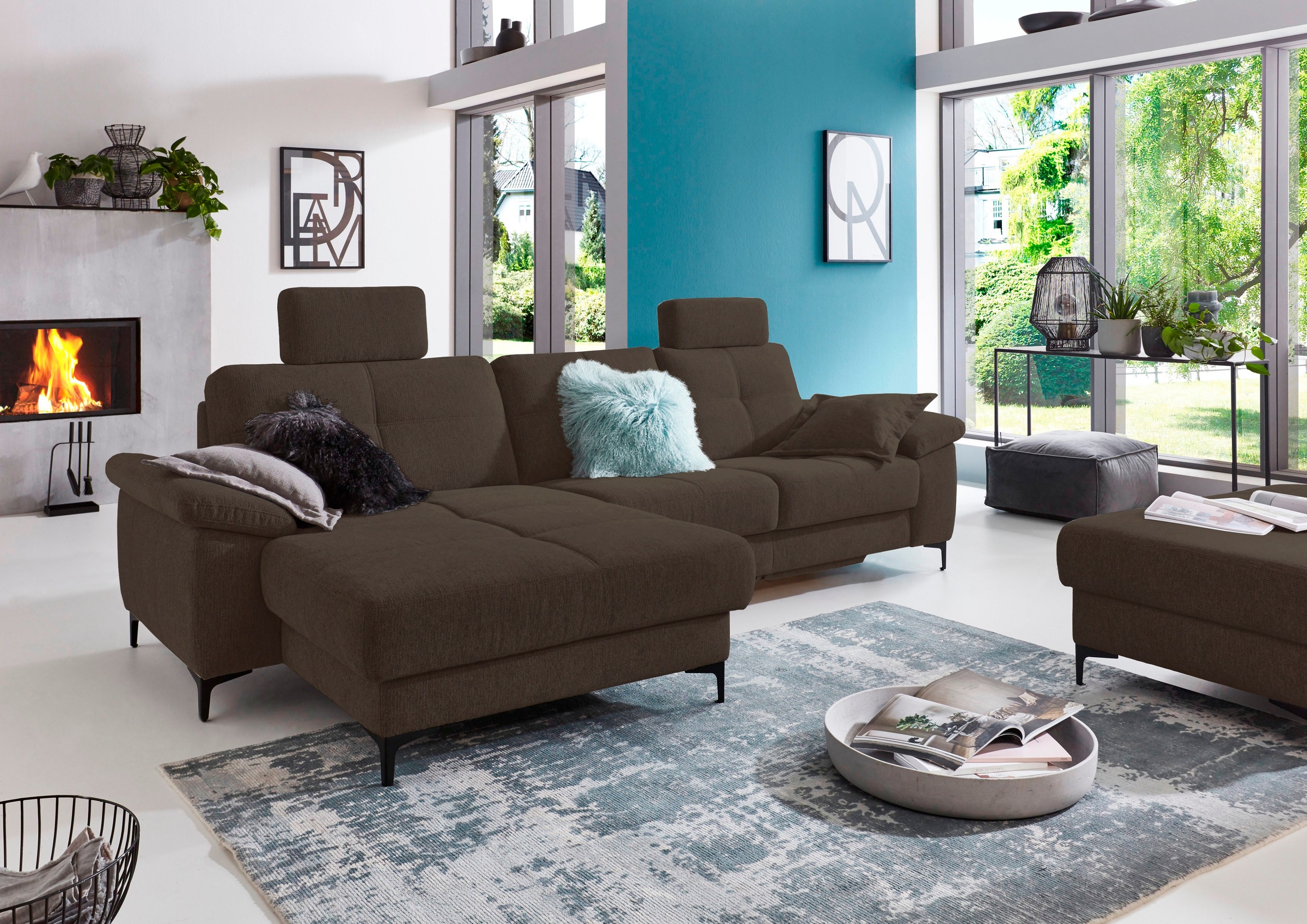 3C Carina Ecksofa »Burnaby L-Form«, 2 Kopfstützen, optional mit Schlaf- und günstig online kaufen
