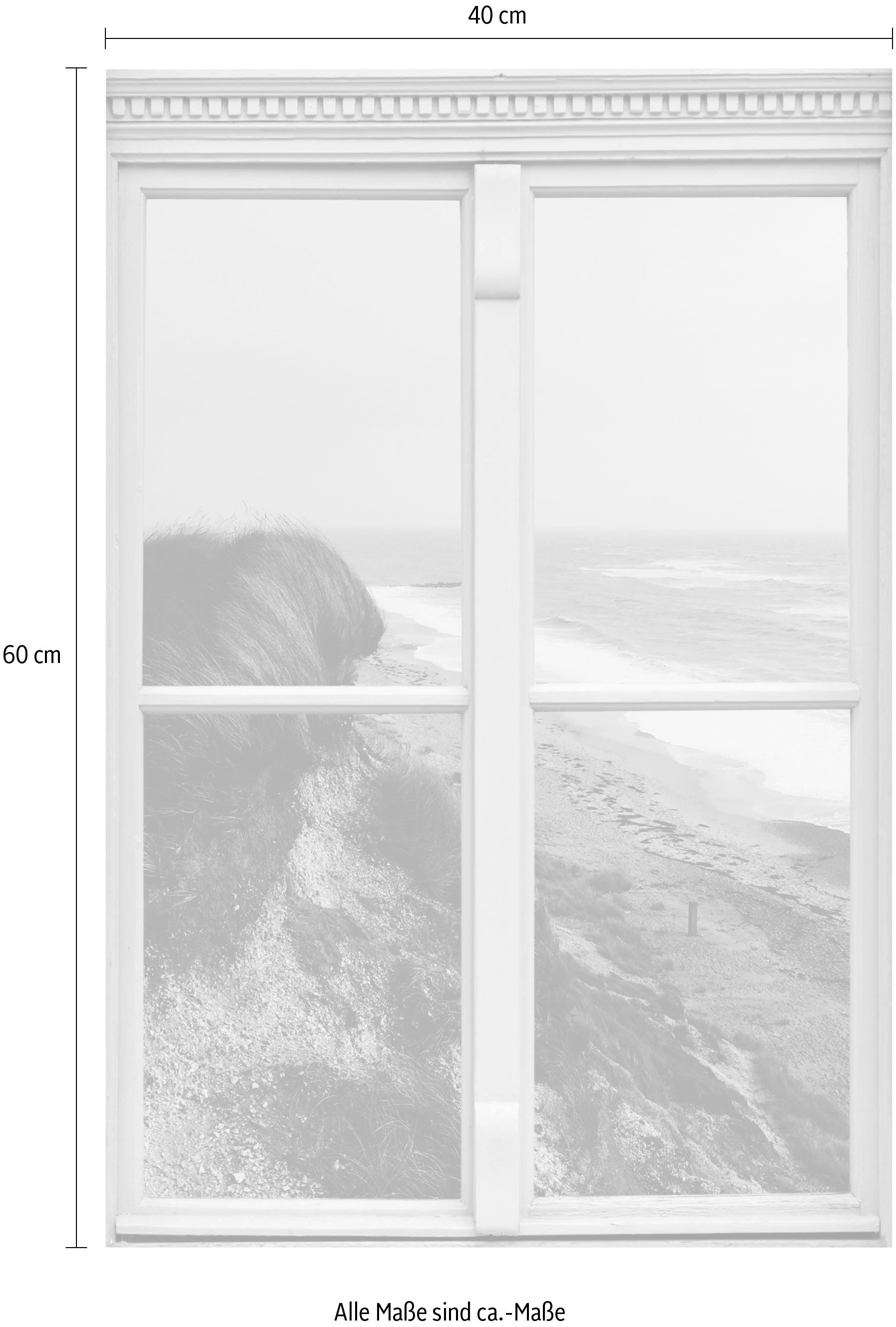 queence Wandsticker »Strand«, Wandsticker, Wandbild, selbstklebend, 3D, Fenster