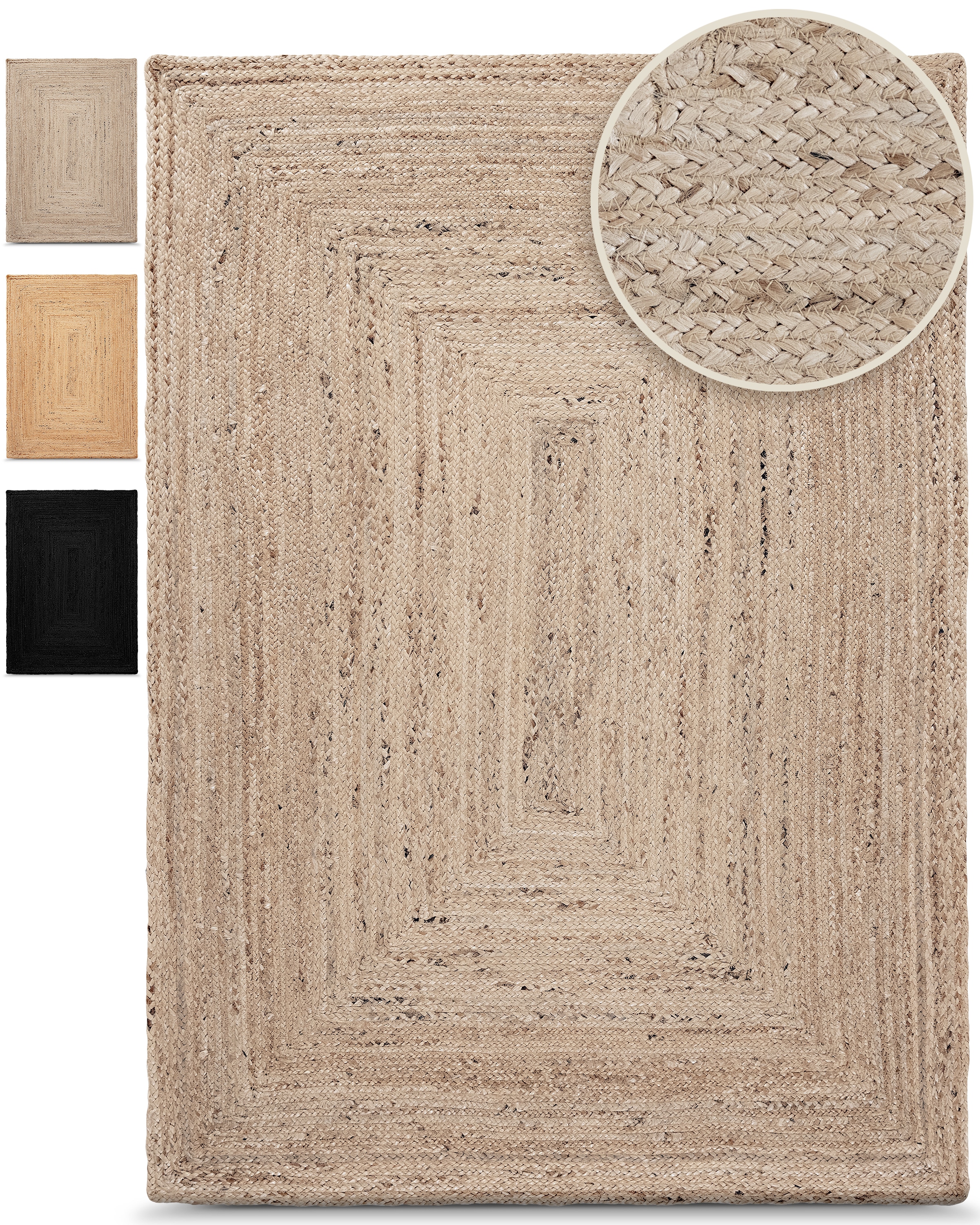 carpetfine Teppich »Nele Juteteppich Naturfaser«, rechteckig, 6 mm Höhe, ge günstig online kaufen