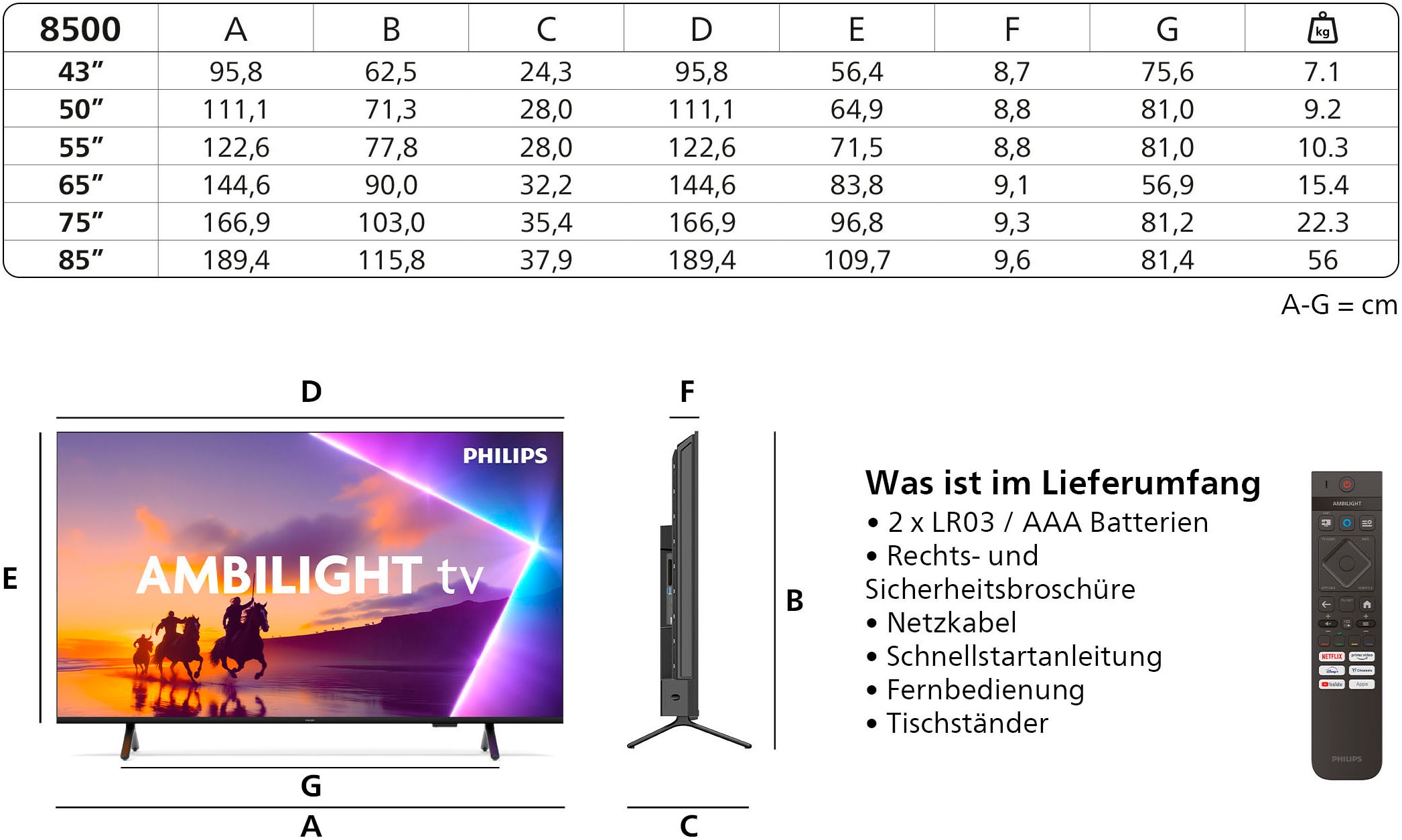 Philips LED-Fernseher »75PUS8500/12«, 4K Ultra HD, Smart-TV