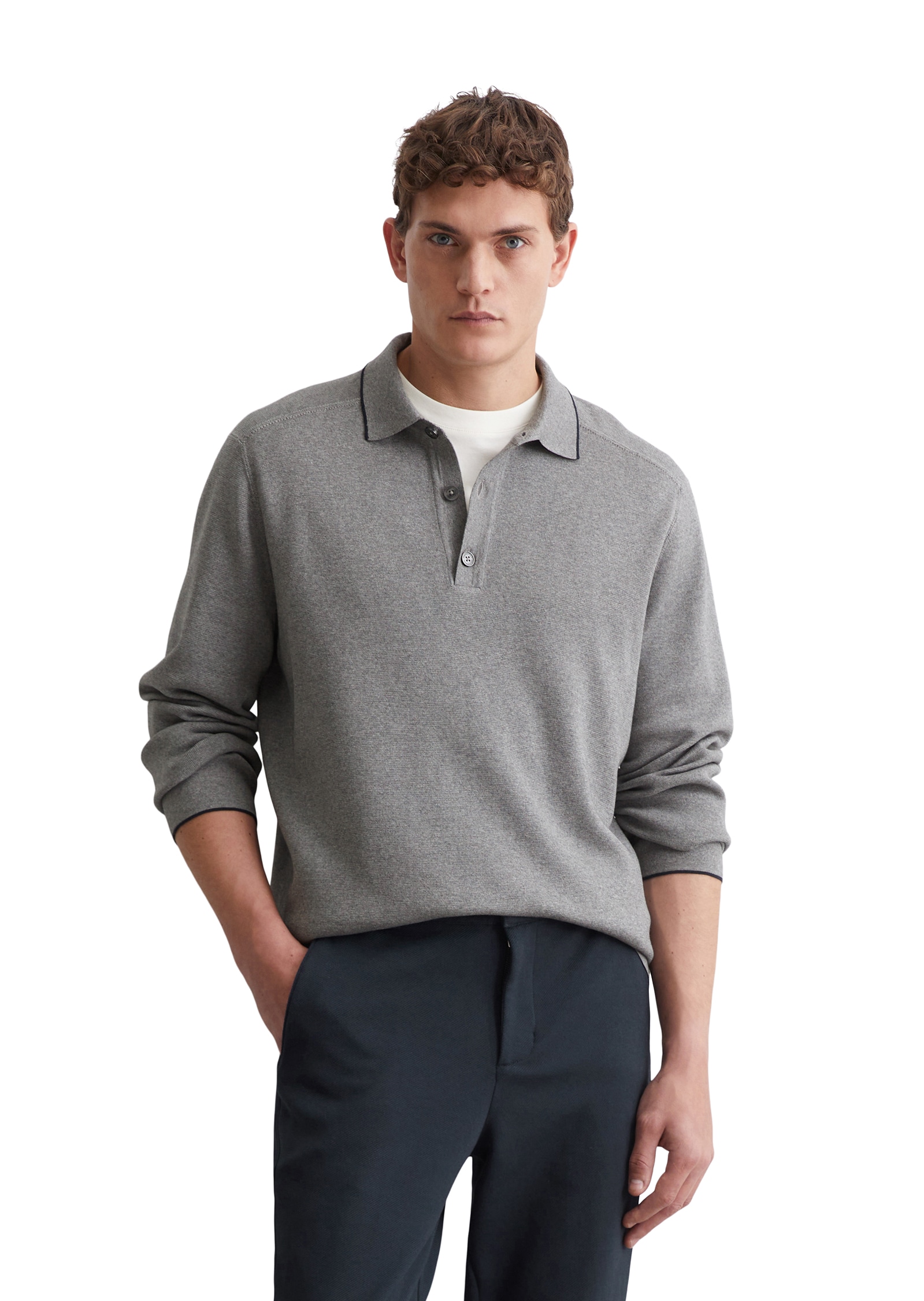 Marc O'Polo Polokragenpullover, elegante, dicht gestrickte Milano-Struktur