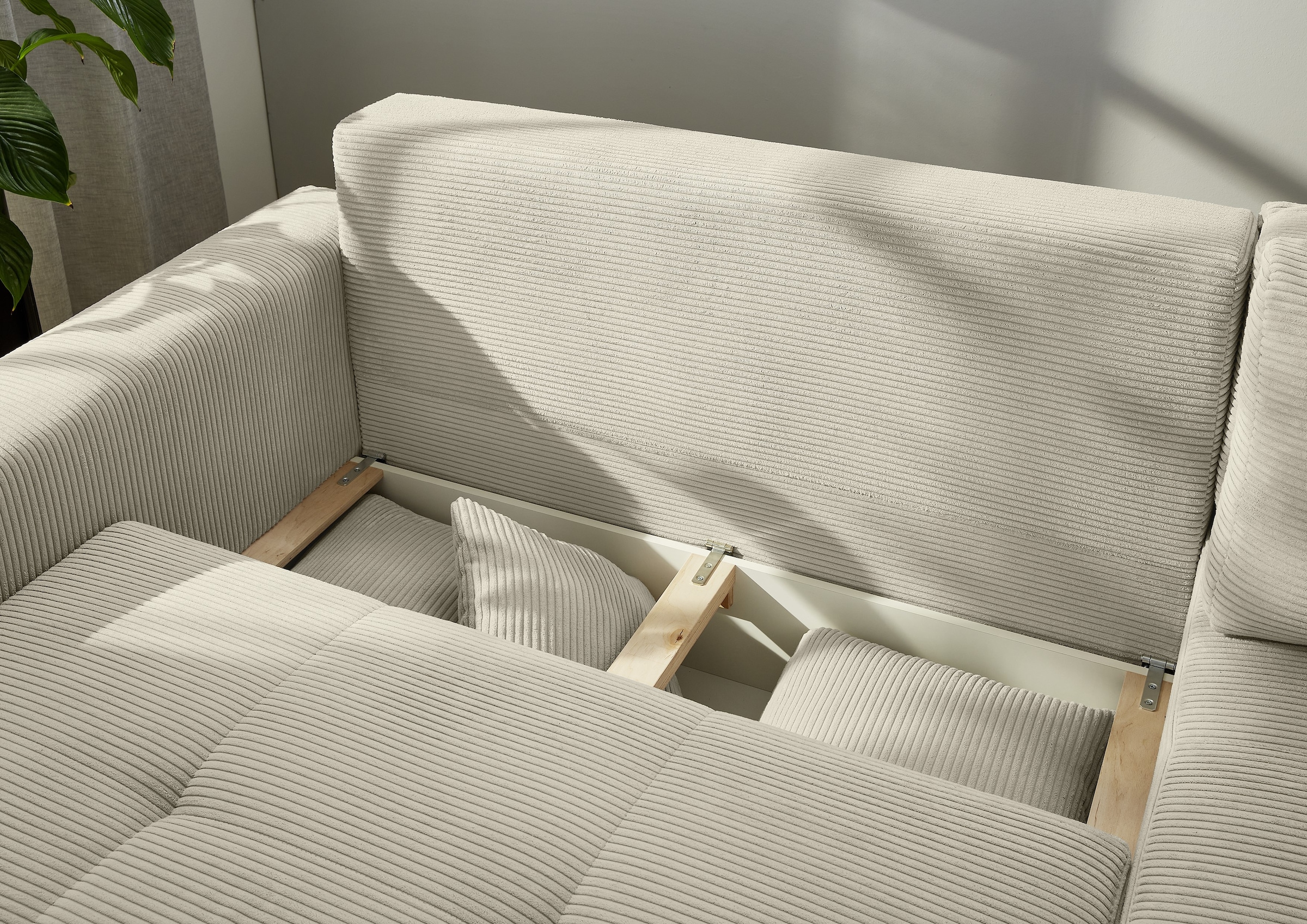 Jockenhöfer Gruppe Ecksofa »Sunset, Dauerschlafsofa mit«, Tonnentaschen-Federkern, 5cm Kaltschaumtopper, flexible montierbar