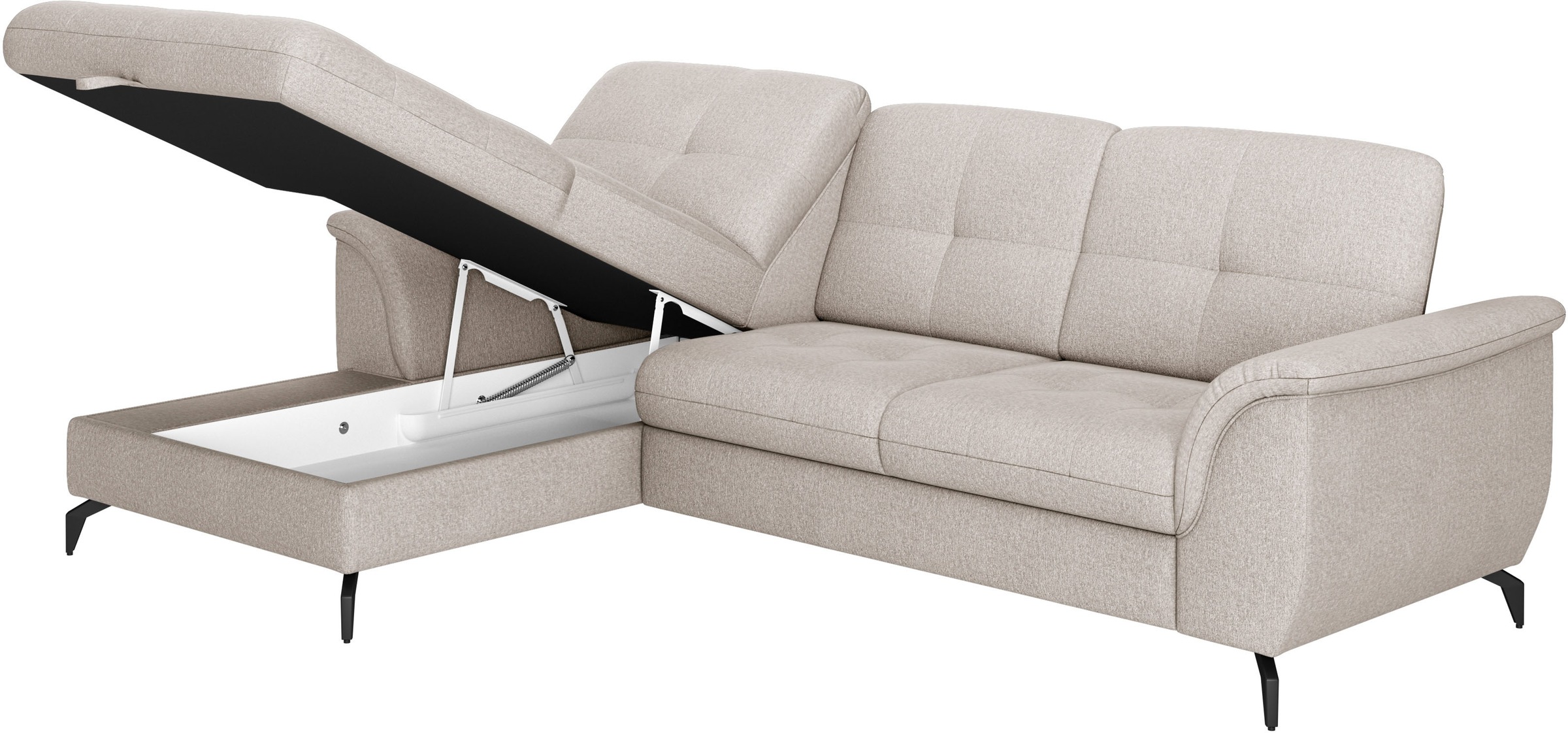 sit&more Ecksofa »Zora L-Form«, wahlweise mit Bettfunktion und Bettkasten