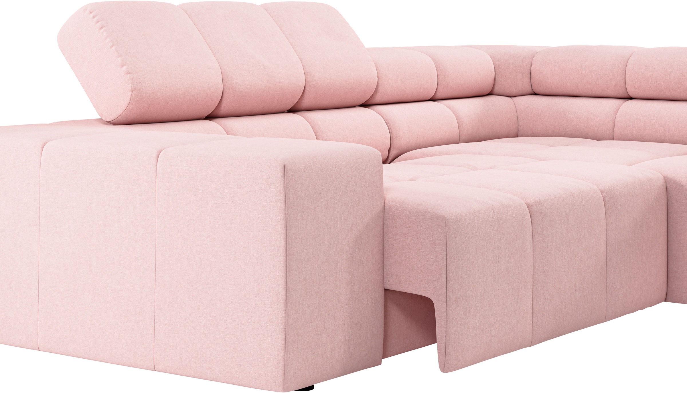 INOSIGN Ecksofa »Ancona, incl. Kopfteilverstellung + 3 Zierkissen, L-Form, bequem«, wahlweise motorische Sitztiefenverstellung, B/T(H: 249/215/70 cm