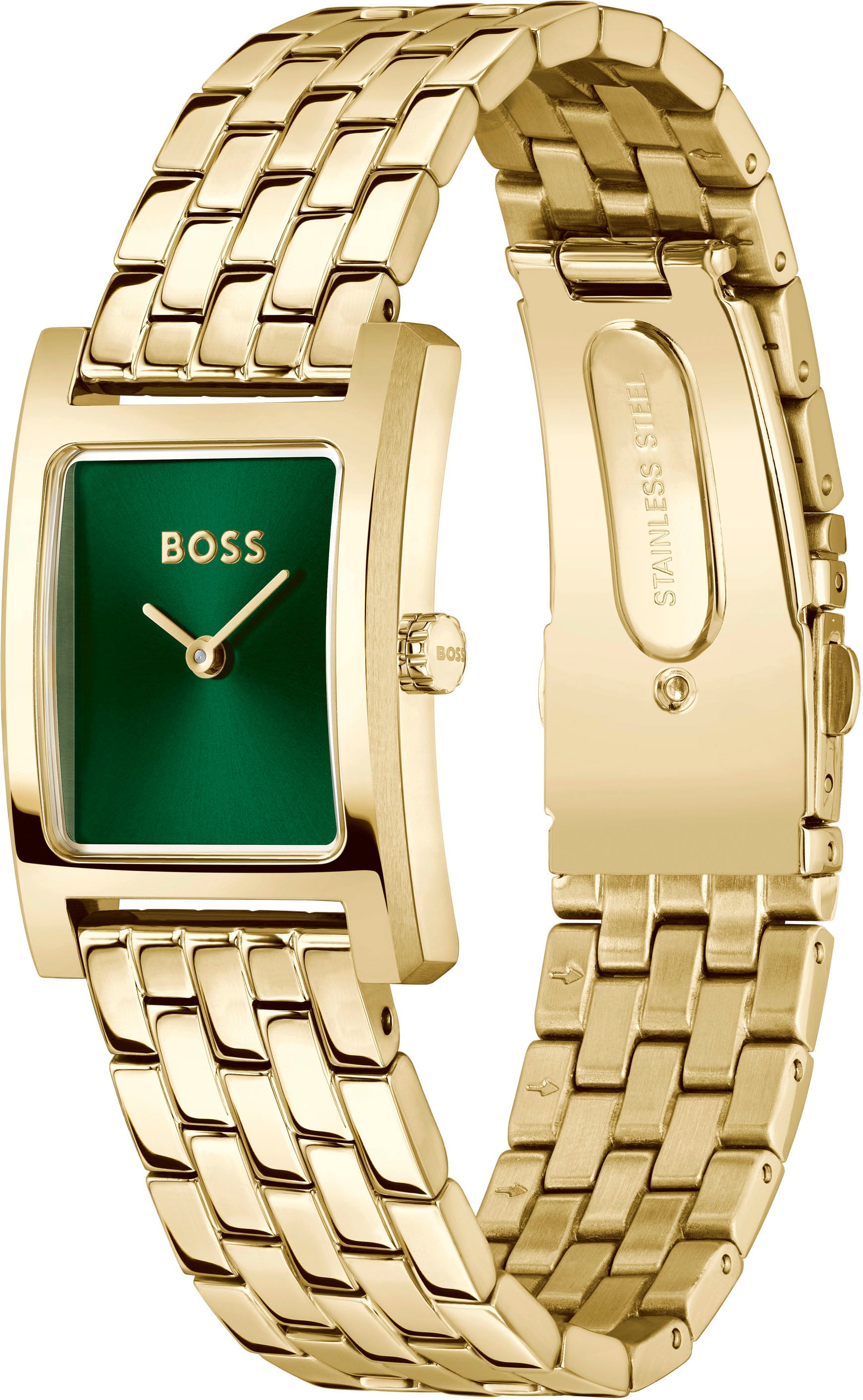 BOSS Quarzuhr »LUCY«, Armbanduhr, Damenuhr, Edelstahlarmband, analog