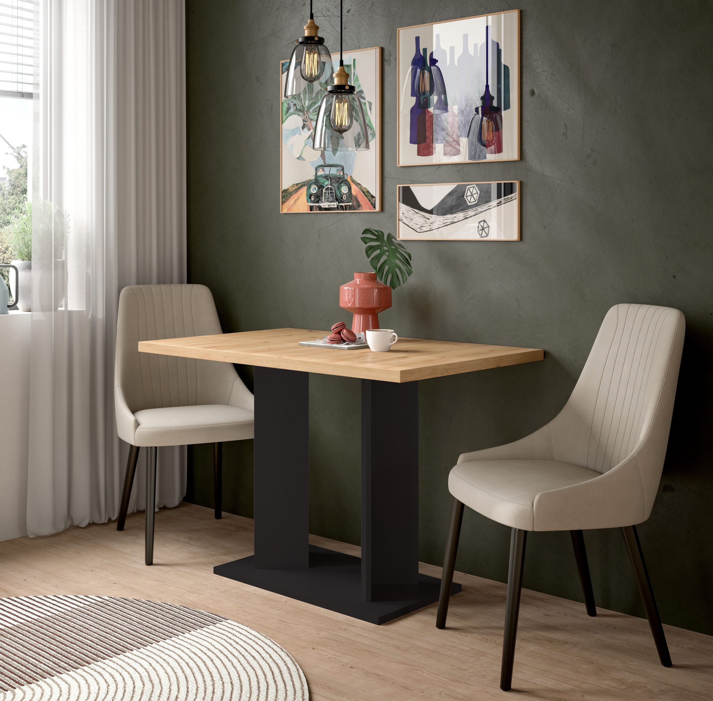 Home affaire Esstisch »GERO, 110x76x70 cm, mit Säulengestell« in verschiedenen Ausführungen erhältlich, 1 Stk. tlg. Tisch, Esstisch, Esszimmer, Esszimmertisch, Küchetisch, Bartisch