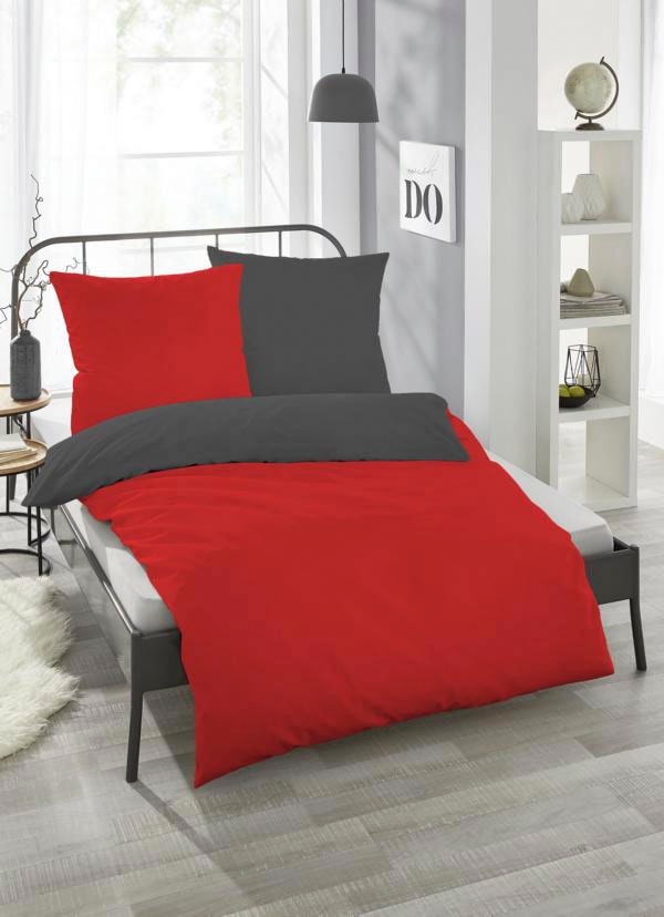 Castell Wendebettwäsche »Uni-Microfaser-Satin«, (2 tlg.), hautsympathische Microfaser Satin Qualität, 100% Polyester, Bett- und Kopfkissenbezug mit Reißverschluss, pflegeleicht, mit feinem Glanz, samtig weicher Stoff