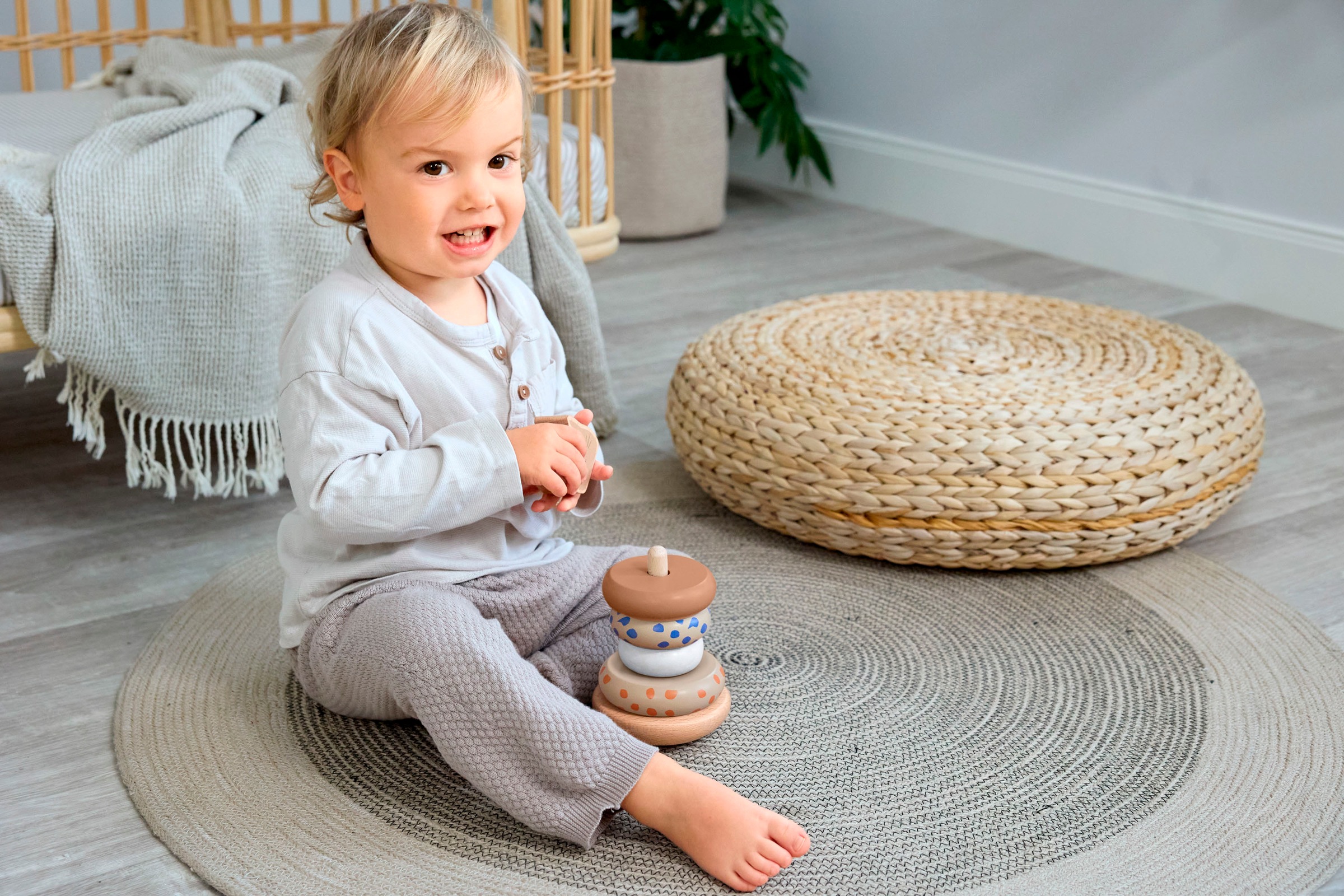 LÄSSIG Stapelspielzeug »Stapelringturm Wood Little Mateys«, FSC® - schützt Wald - weltweit
