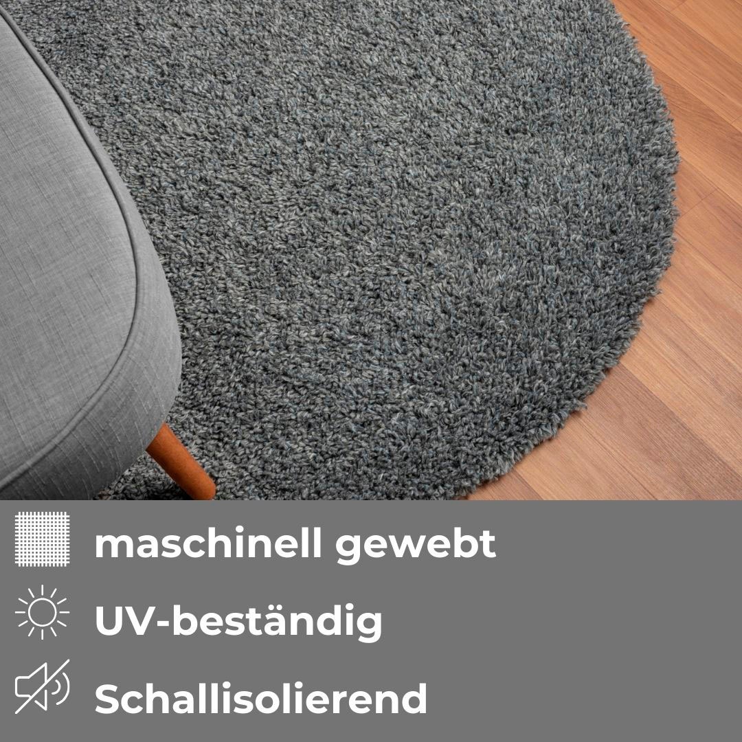 my home Hochflor-Teppich »Banji«, rund, 37 mm Höhe, Uni Farben, weich und flauschig, auch als rechteckig erhältlich