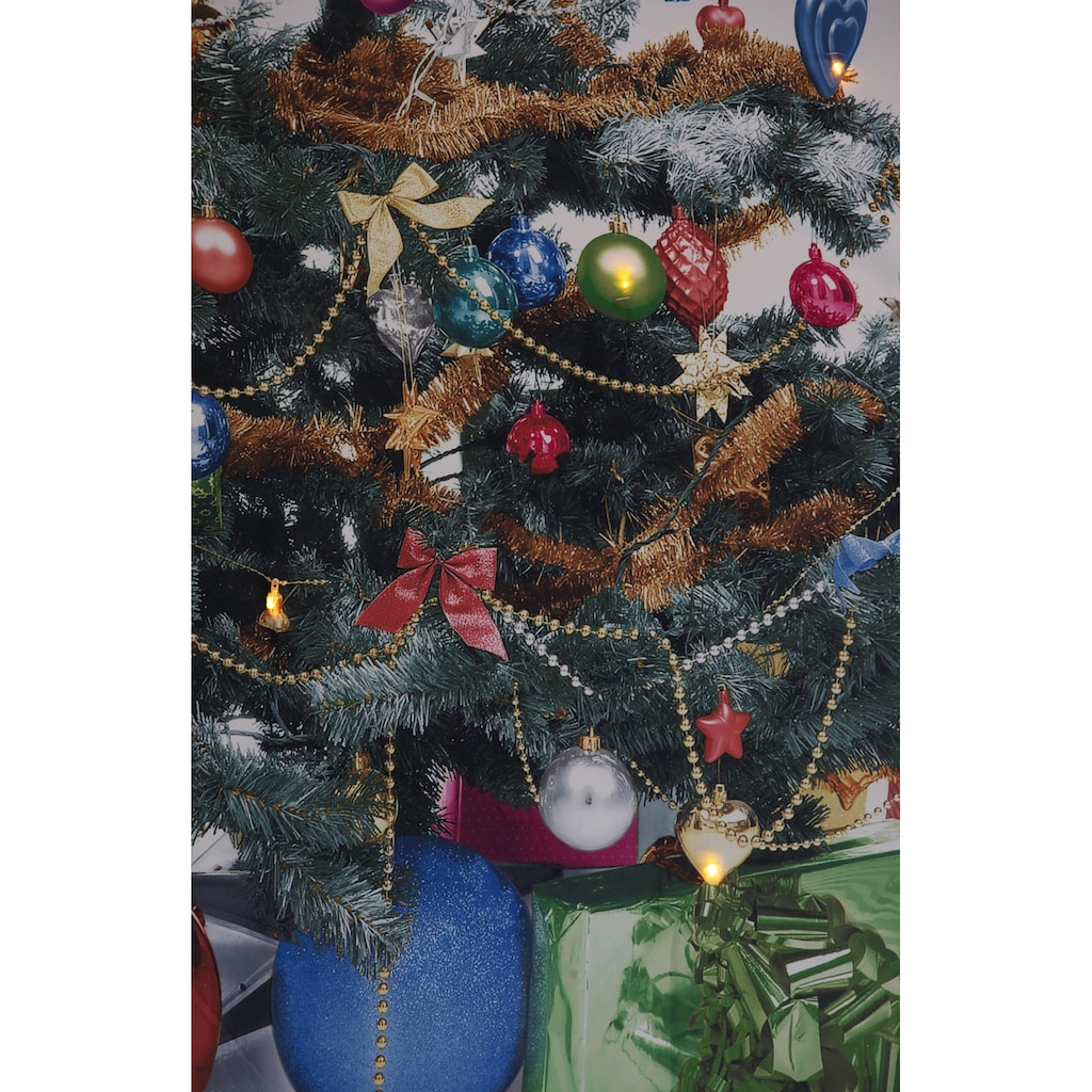 my home Vorhang »Xmas Tree W/LED«, (1 St.), Blickdicht, HxB: 230x140, LED-Lichter