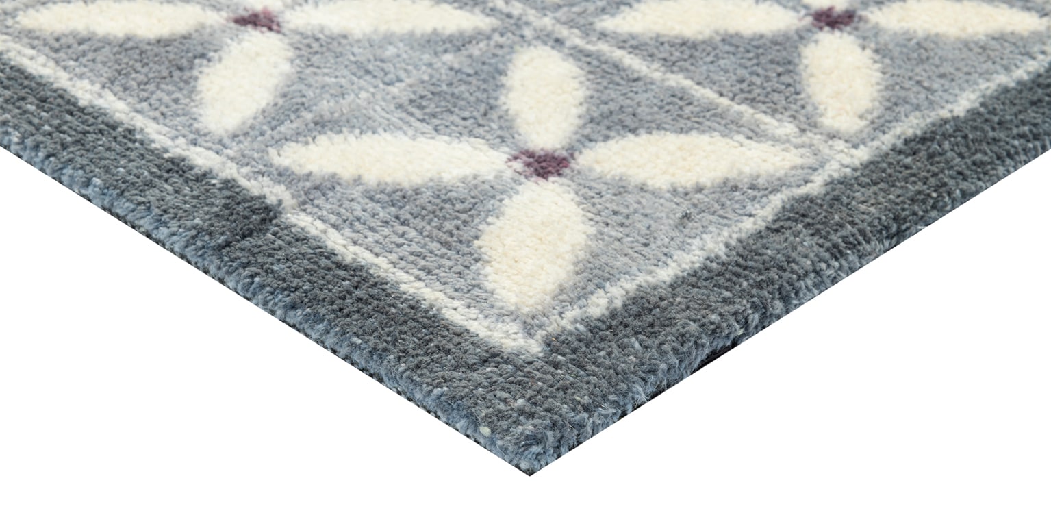 Turtle Mat Fußmatte »Flower Fields Grey«, rechteckig, 9 mm Höhe