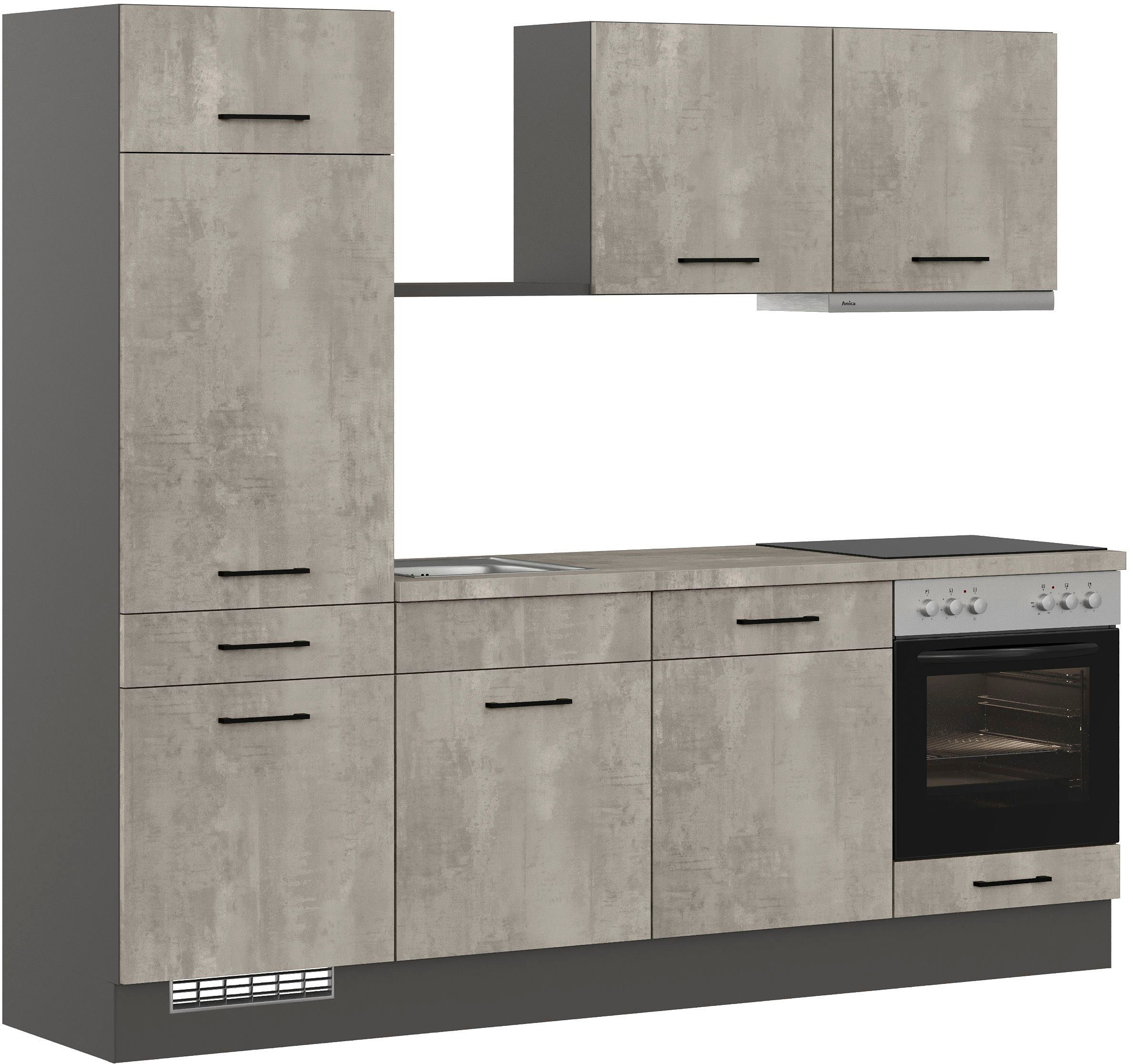 IMPULS KÜCHEN Küche »"Porto", Ausrichtung wählbar, Schubkästen mit Soft-Close,«, vormontiert, wahlweise mit E-Geräten, mit Vollauszug, Breite 240 cm