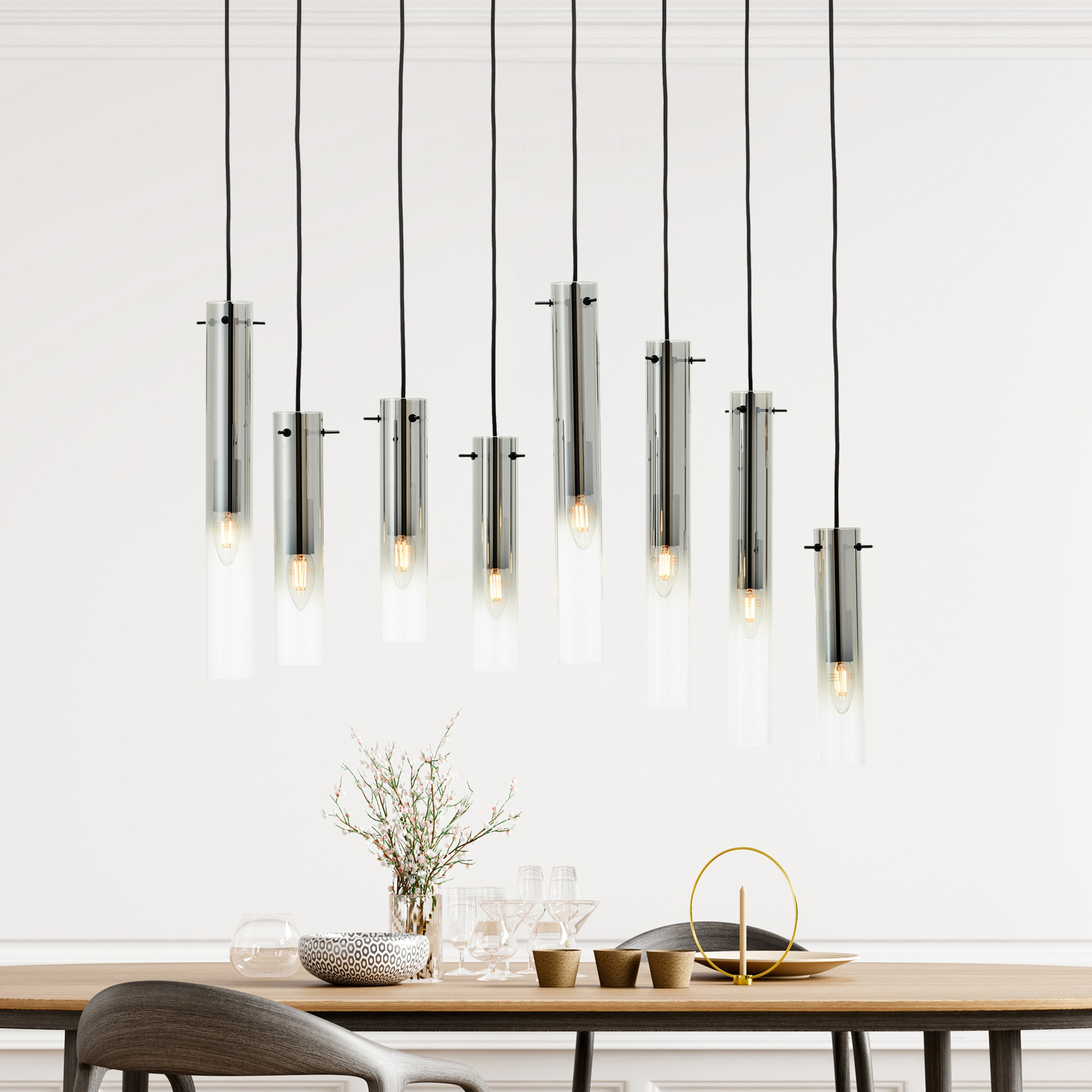 Brilliant Pendelleuchte »Glasini«, 8 flammig, Leuchtmittel E14   ohne Leuch günstig online kaufen