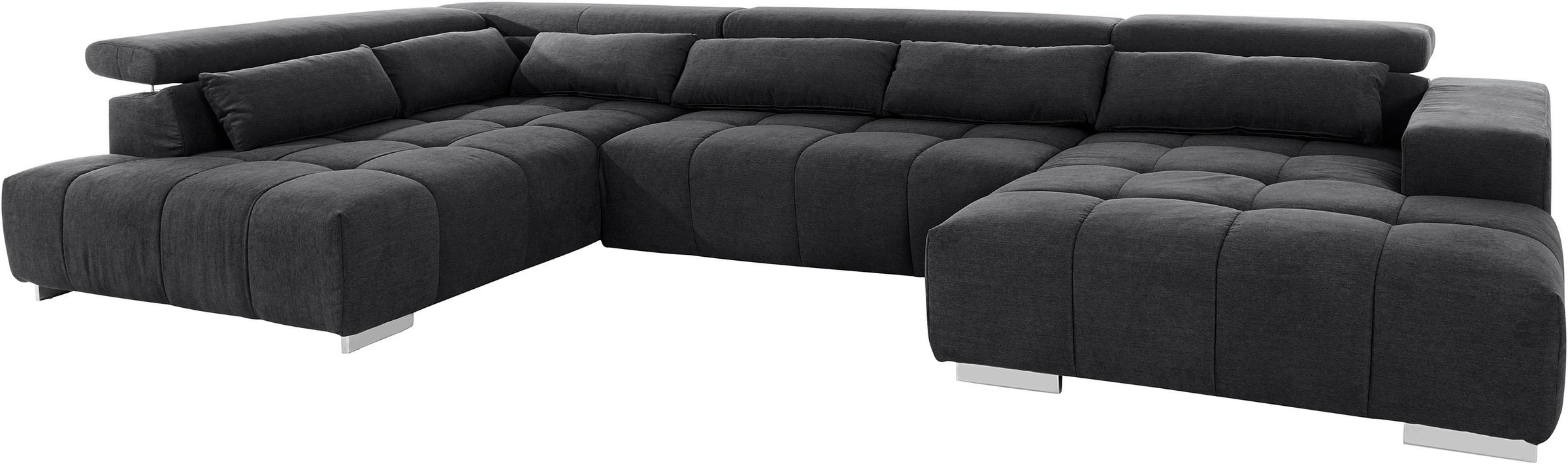 COTTA Wohnlandschaft »Orion U-Form«, mit Kopfteilverstellung & 6 Nierenkissen