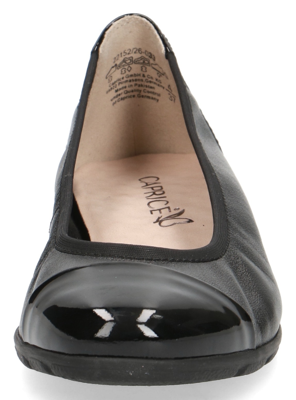 Caprice Ballerina, Loafer, Slipper, Festtags Schuh mit Lack-Details