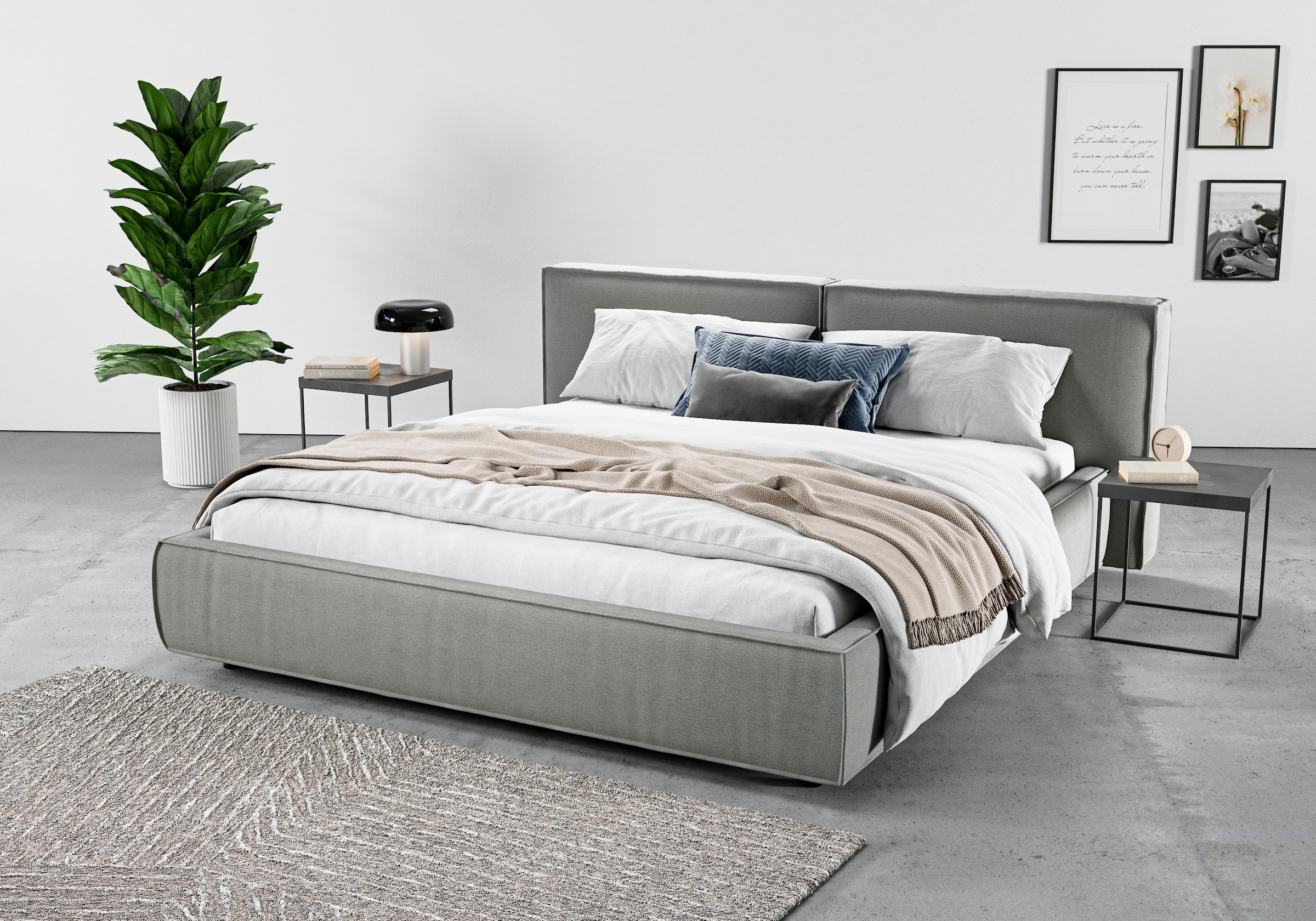 Home affaire Polsterbett »Adrina mit Biesenoptik, Feincord und Luxus-Microf günstig online kaufen