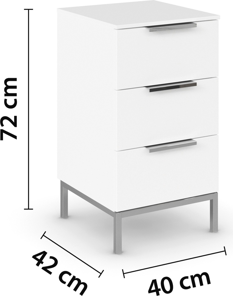 rauch Nachtkommode »Nachttisch Nachtschrank Nachtkonsole FLIPP«, (Breite 40 cm), mit 3 Schubladen und Soft-Close-Funktion