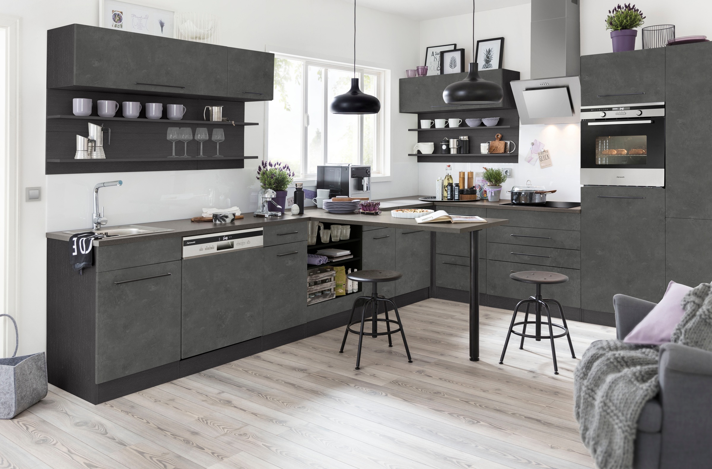KOCHSTATION Spülenschrank »KS-Tulsa«, 110 cm breit, inkl. Tür/Sockel für Einbaugeschirrspüler, Metallgriff