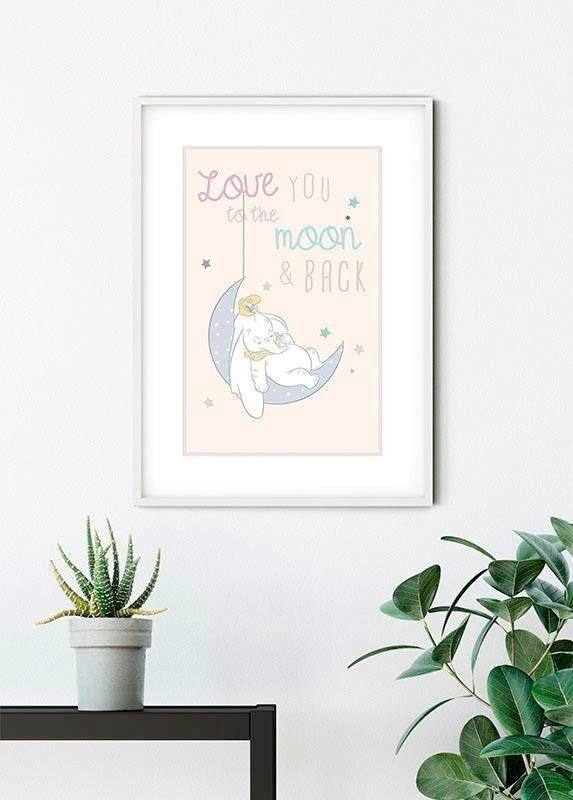Komar Bild »Dumbo Moon«, Disney, (1 St.), Wandbild zur Dekoration im Kinderzimmer - ohne Rahmen