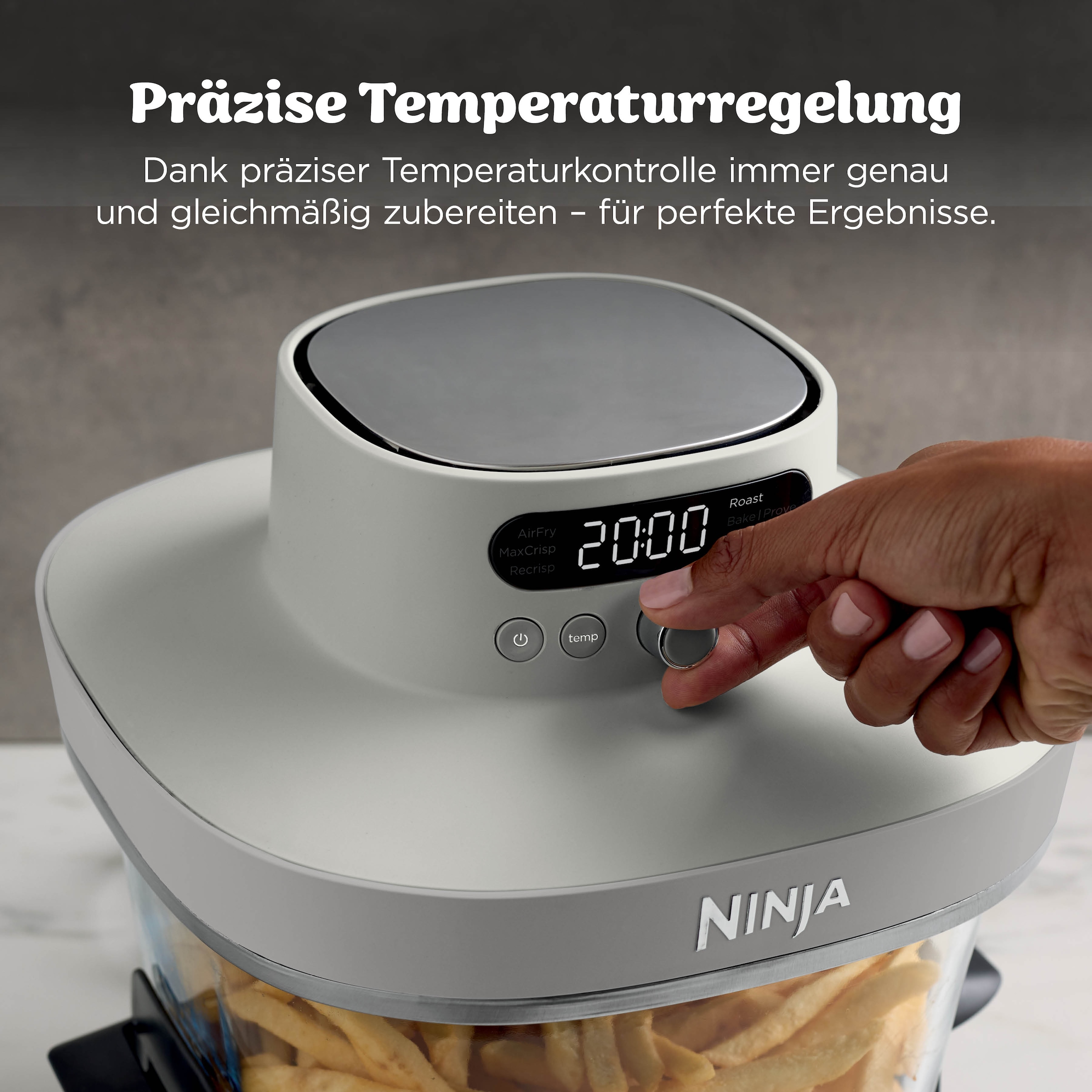NINJA Heißluftfritteuse »CRISPi PRO 7-in-1 Glas-Air-Fryer - Beige AS101EULG« 2050 W 7 Kochfunktionen, Vorbereitung, Zubereitung + Aufbewahrung von Speisen