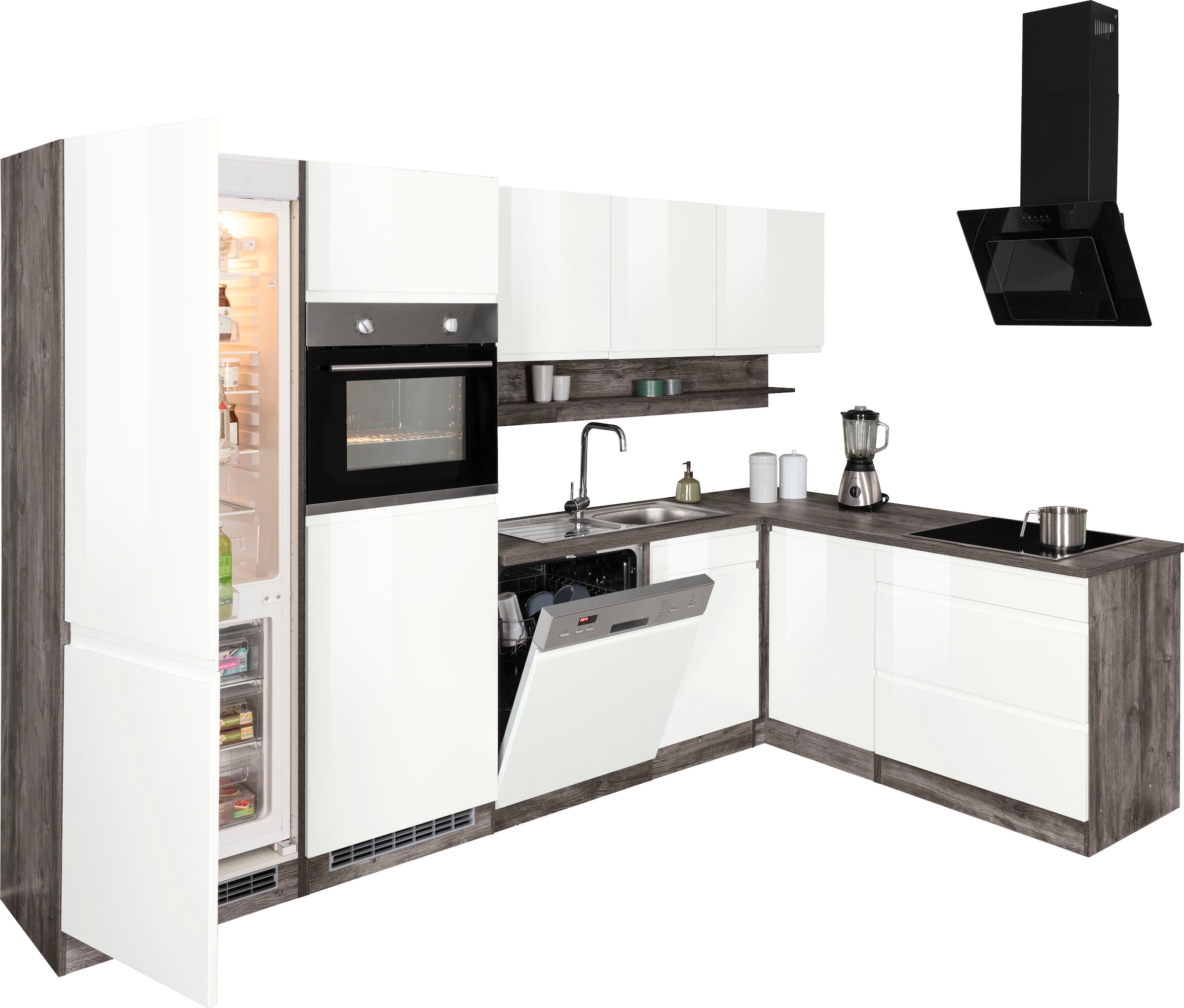 KOCHSTATION Winkelküche »Küchen, Küchenschränke, Küchenzeilen, Küche, Zeile, Einbauküche« Stellbreite 290/180 cm, ohne E-Geräte