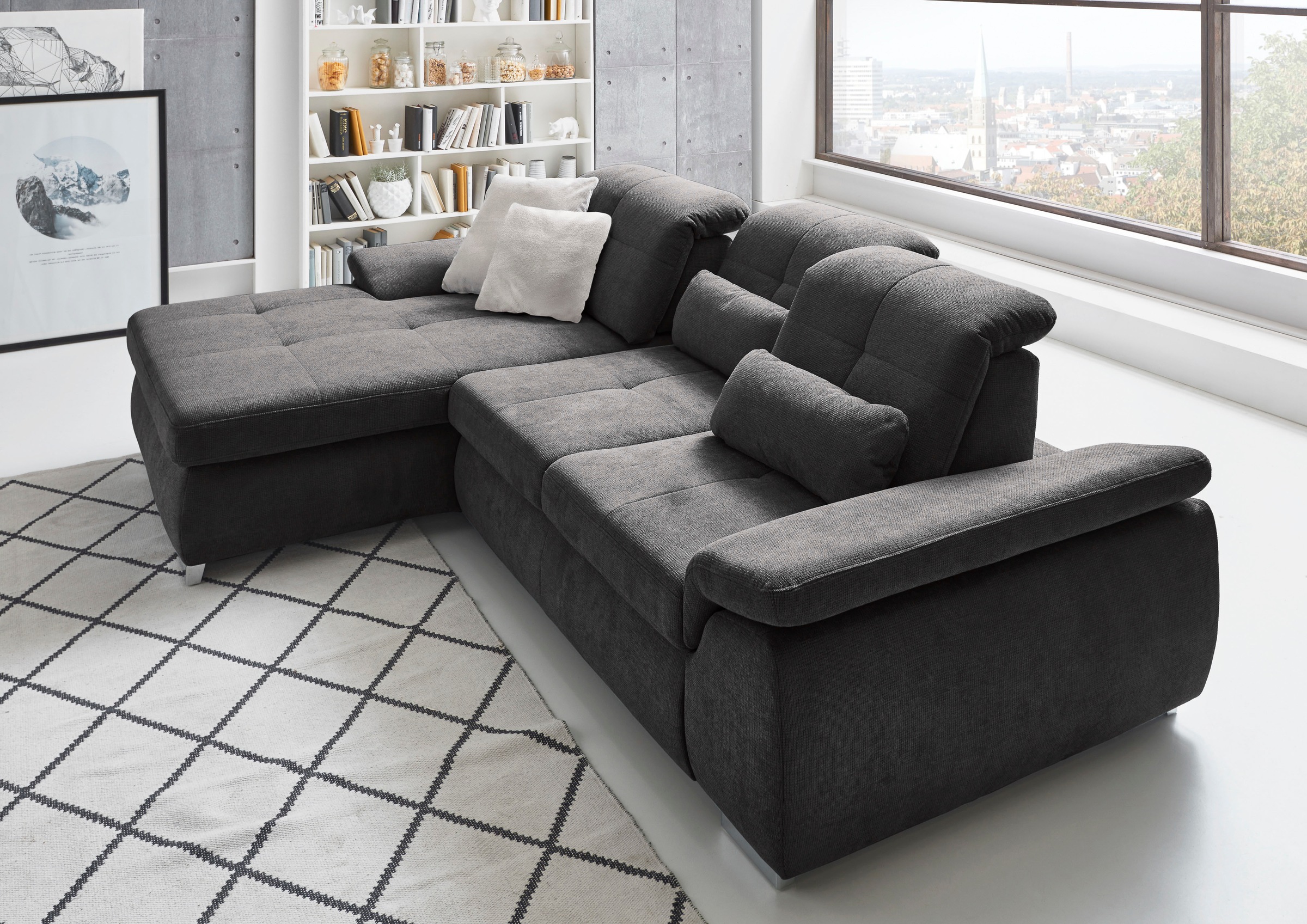 Die PlanBar Ecksofa "MP-IN16037 L-Form mit Federkern-Polsterung" mit Sitzti günstig online kaufen