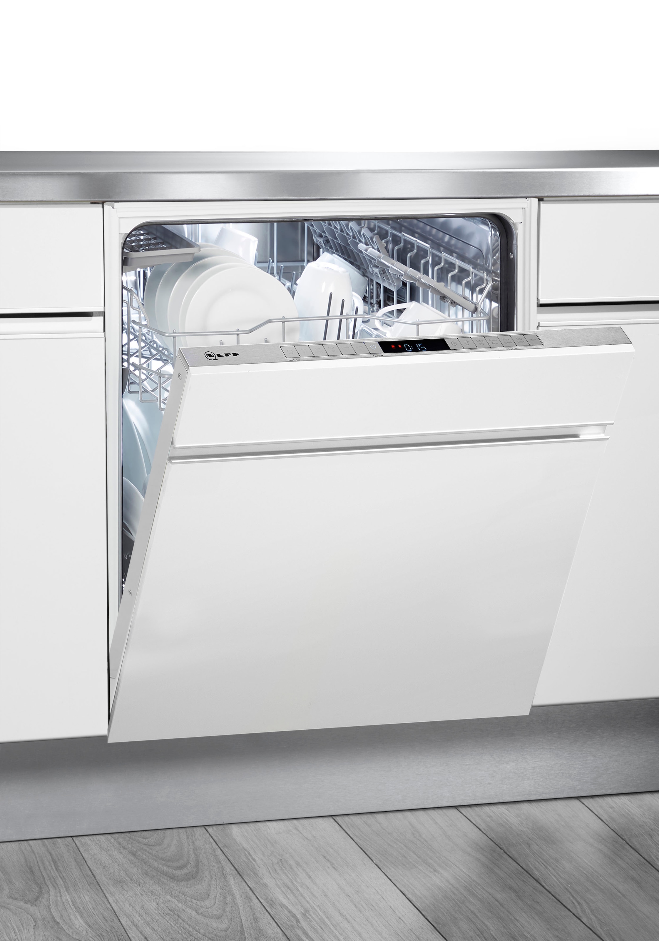 NEFF vollintegrierbarer Geschirrspüler N 50 »S155EAX05E«, 13 Maßgedecke, Time Light: auf den Boden projizierte Restlaufzeit