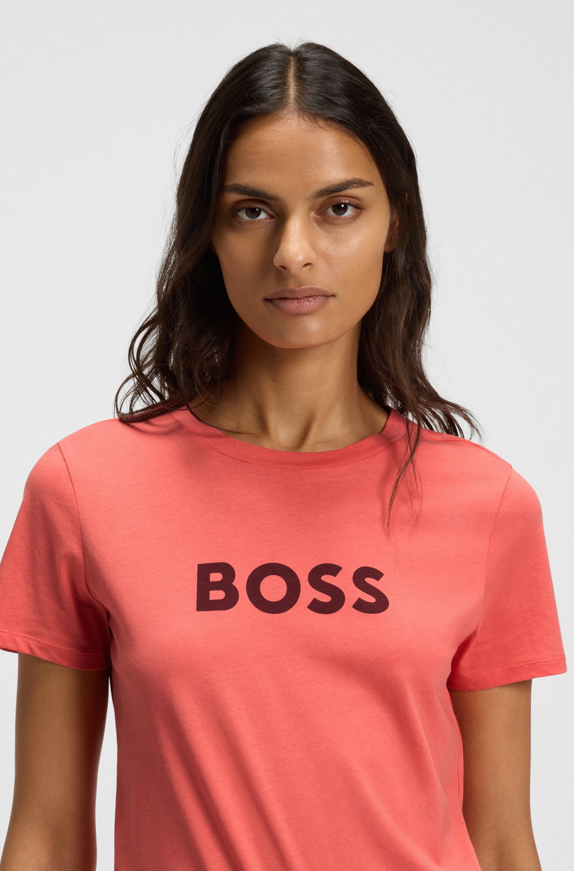 BOSS ORANGE T-Shirt »Elogo Premium Damenmode« mit BOSS-Schriftzug