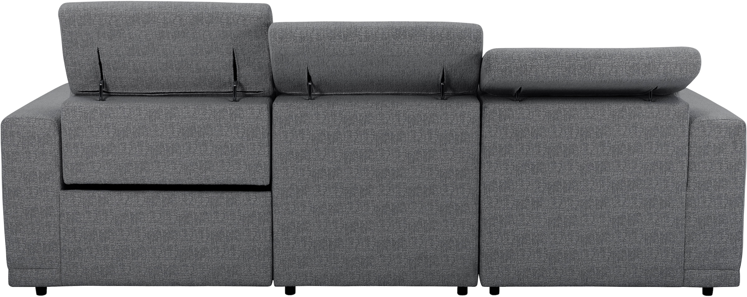 OTTO home Ecksofa »LEOO« mit USB A/C-Anschluss. Federkern, verstellbaren Kopfstützen, Webstoff