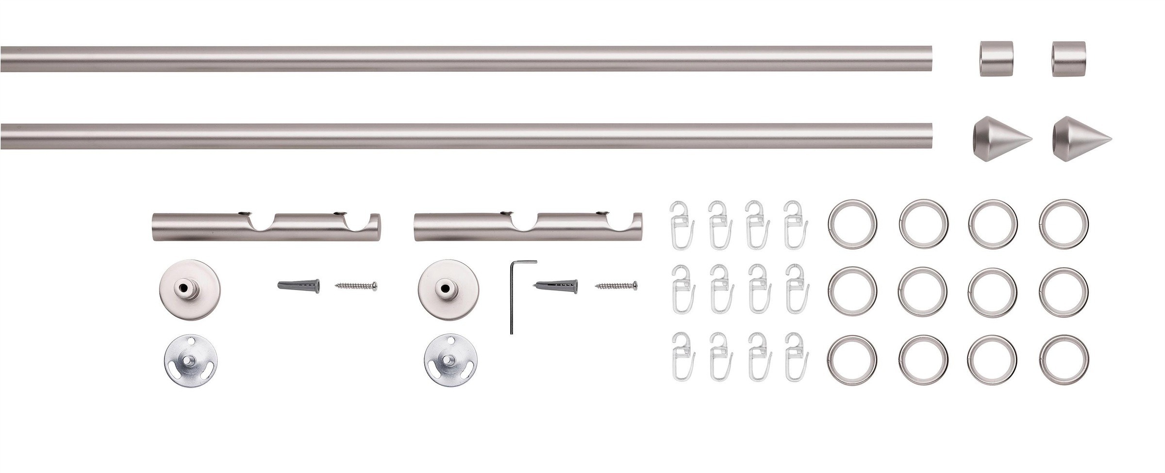 Good Life Gardinenstange »PUNTA« Ø 16 mm 2 läufig-läufig Fixmaß mit Ringen günstig online kaufen