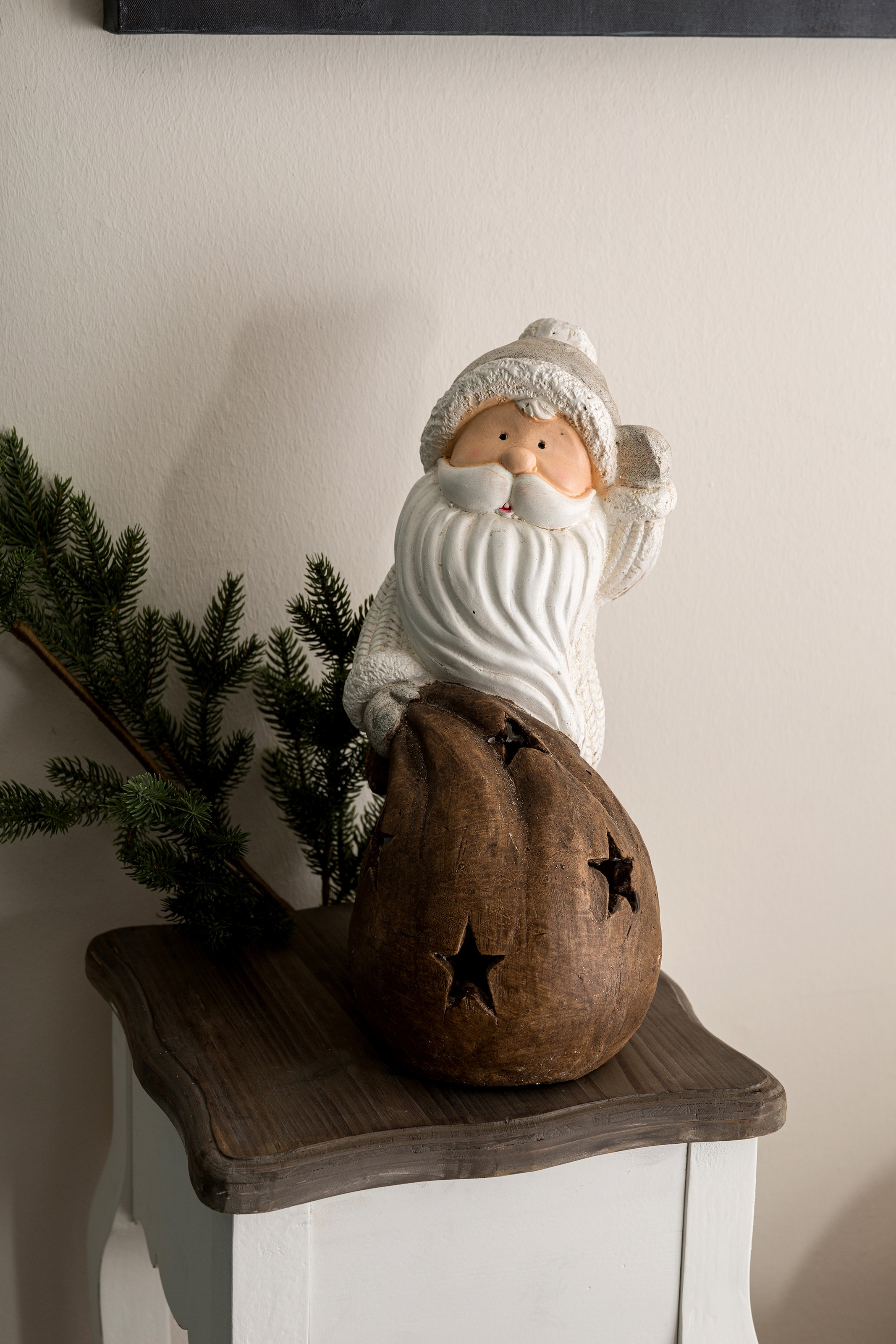 Myflair Möbel & Accessoires Weihnachtsmann »Weihnachtsdeko«, mit LED Beleuchtung, Höhe ca. 37 cm