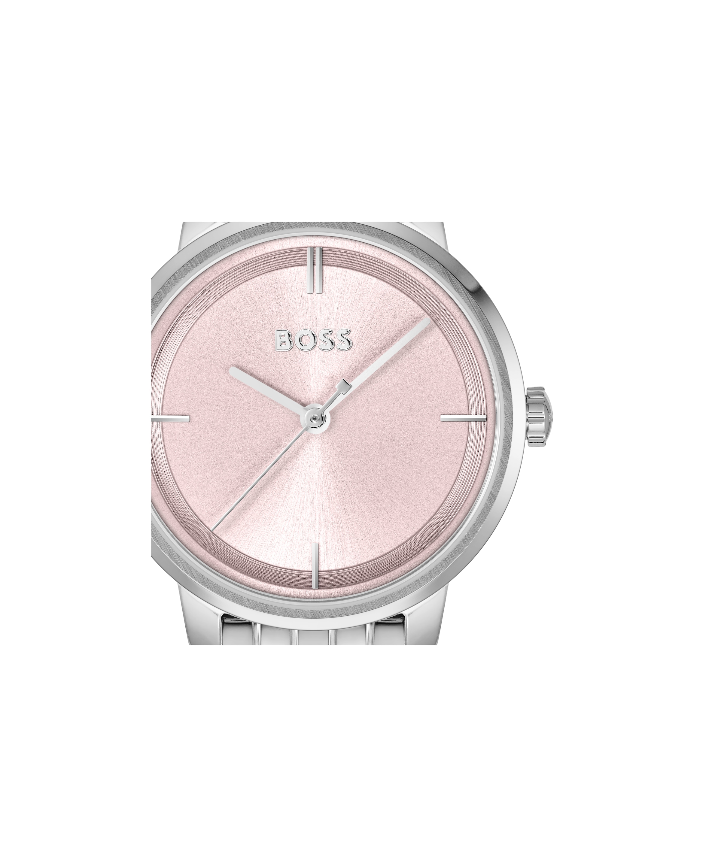BOSS Quarzuhr »LUCIA«, Armbanduhr, Damenuhr, Edelstahlarmband, analog, Glassteine