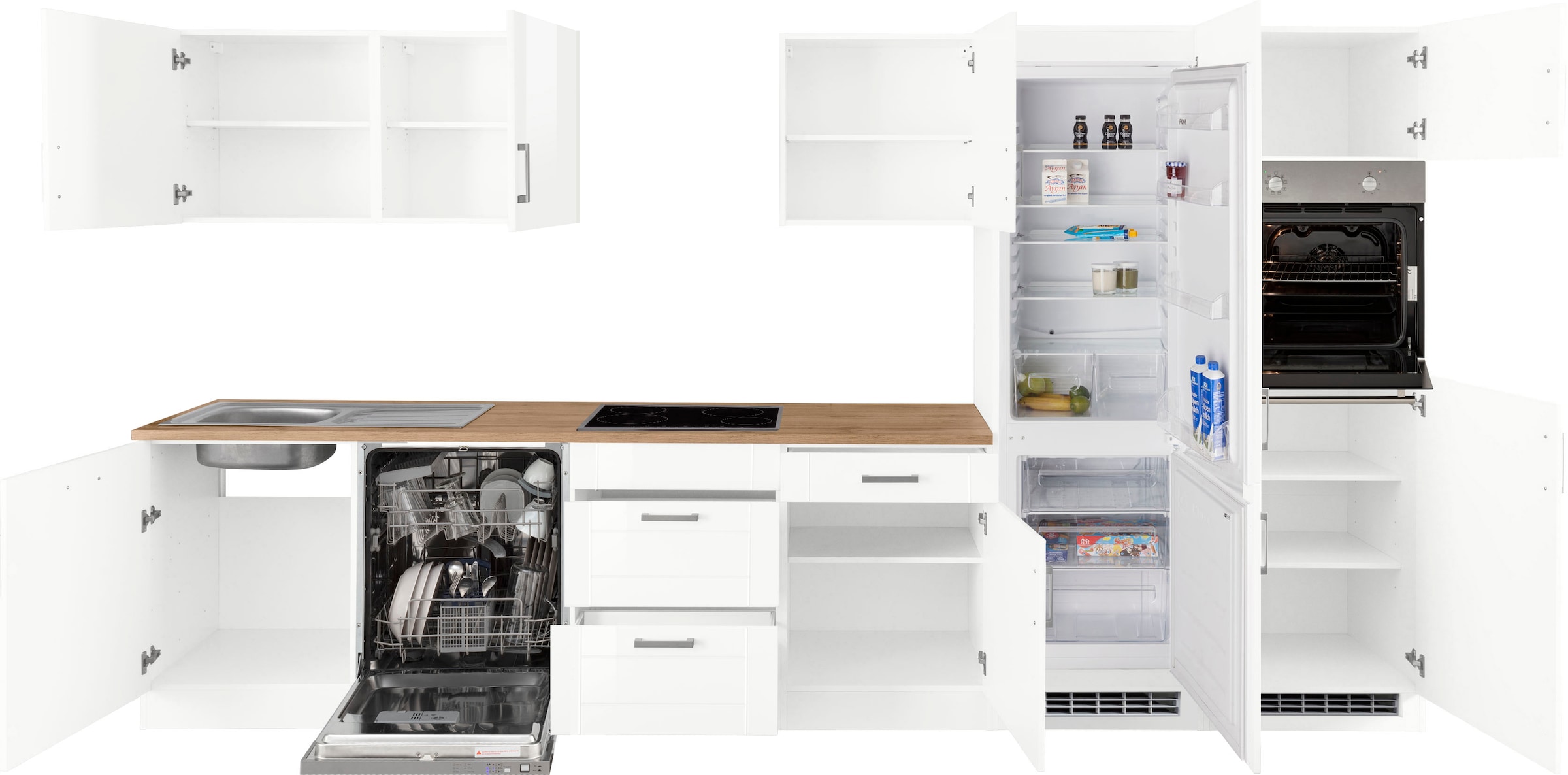 KOCHSTATION Küchenzeile »KS-Tinnum«, ohne E-Geräte, Breite 360 cm