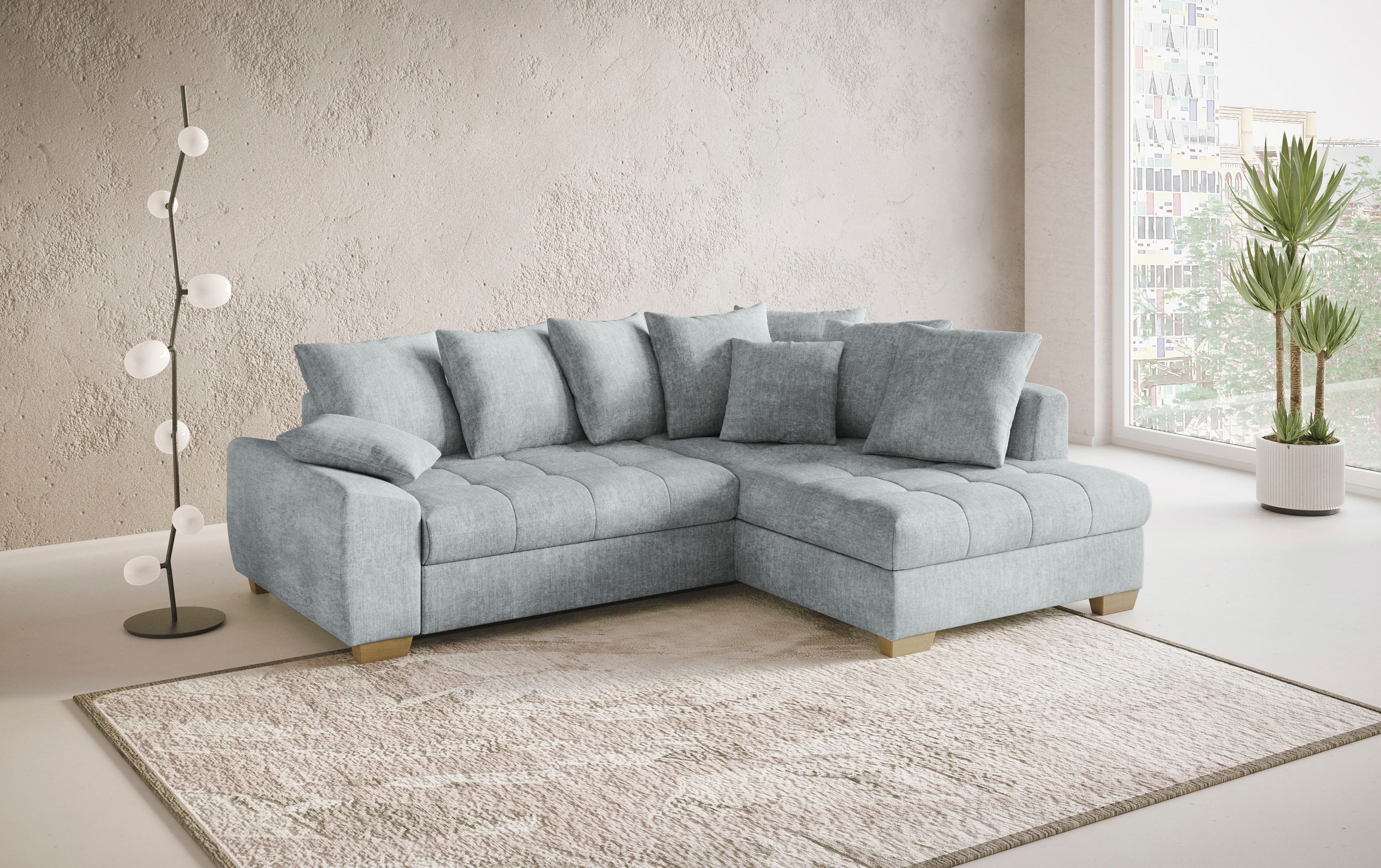 Mr. Couch Ecksofa »Nikita II, L-Form«, Wahlweise mit Kaltschaum, EasyBett, Bettkasten