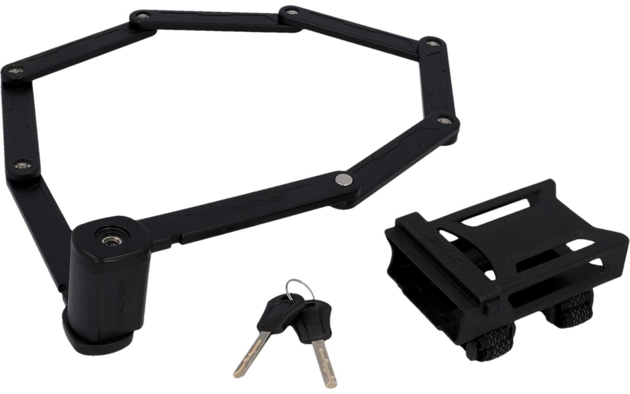 Fischer Fahrrad Faltschloss "Faltschloss 110cm XL mit Halter", schwarz, 3 Stk.