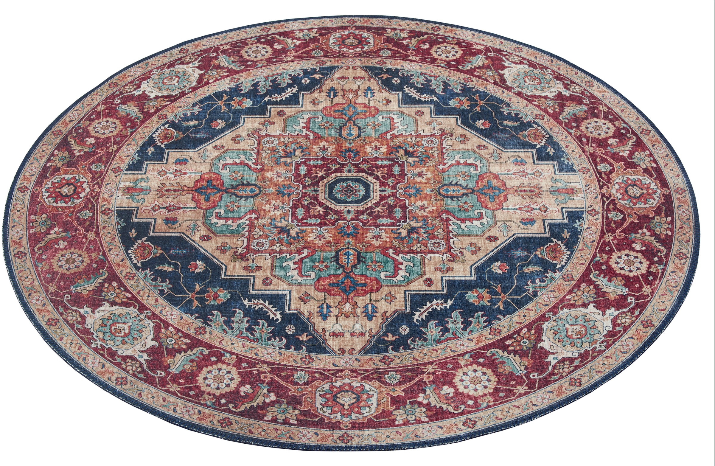 NOURISTAN Teppich »Sylla«, rund, 5 mm Höhe, Orientalisch, Orient, Vintage, Wohnzimmer, Schlafzimmer, Esszimmer