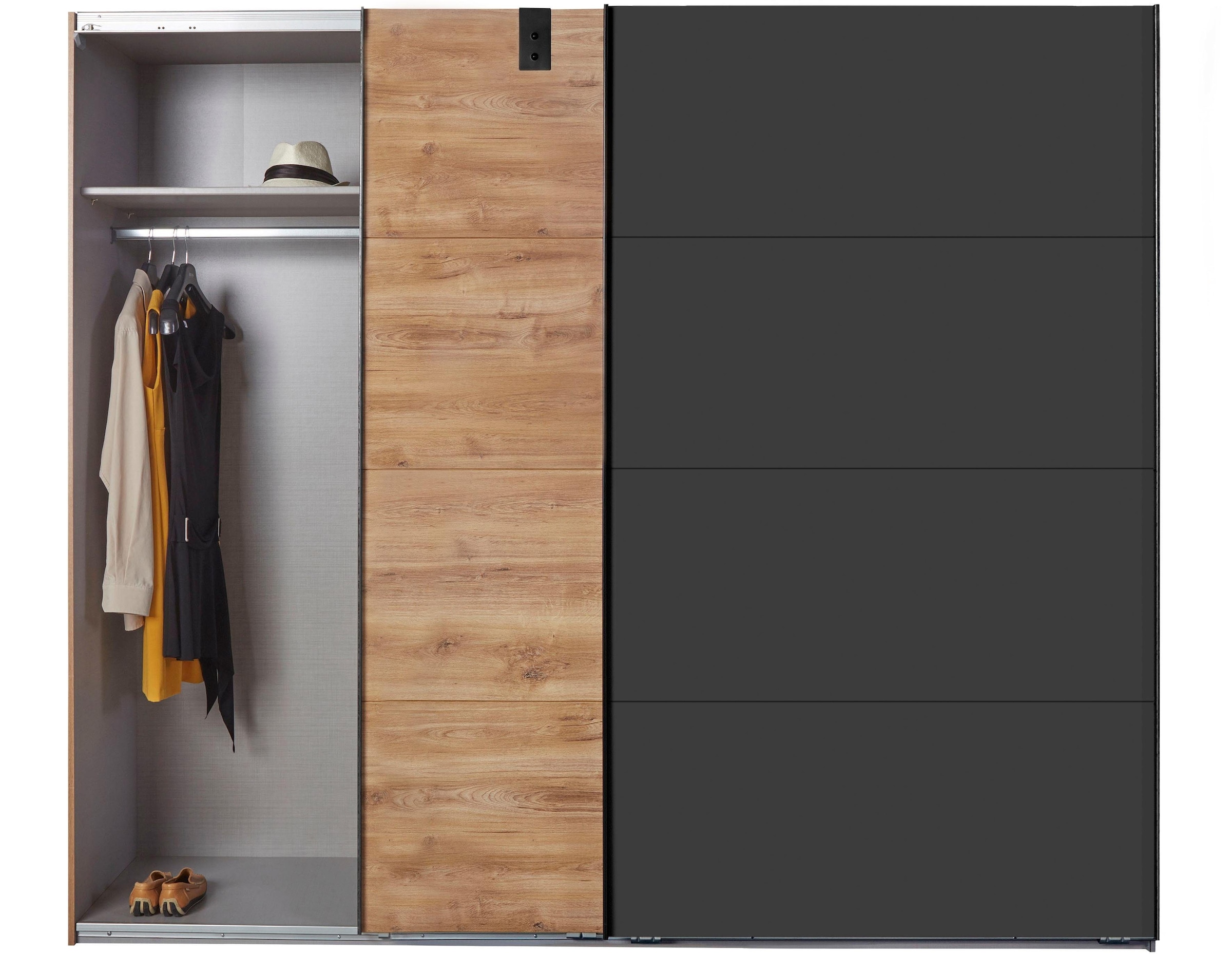 Wimex Schwebetürenschrank »Malmö, Kleiderschrank wahlweise mit oder ohne Spiegel«, Kleiderschrank im Industrial Design, 225 oder 270cm breit