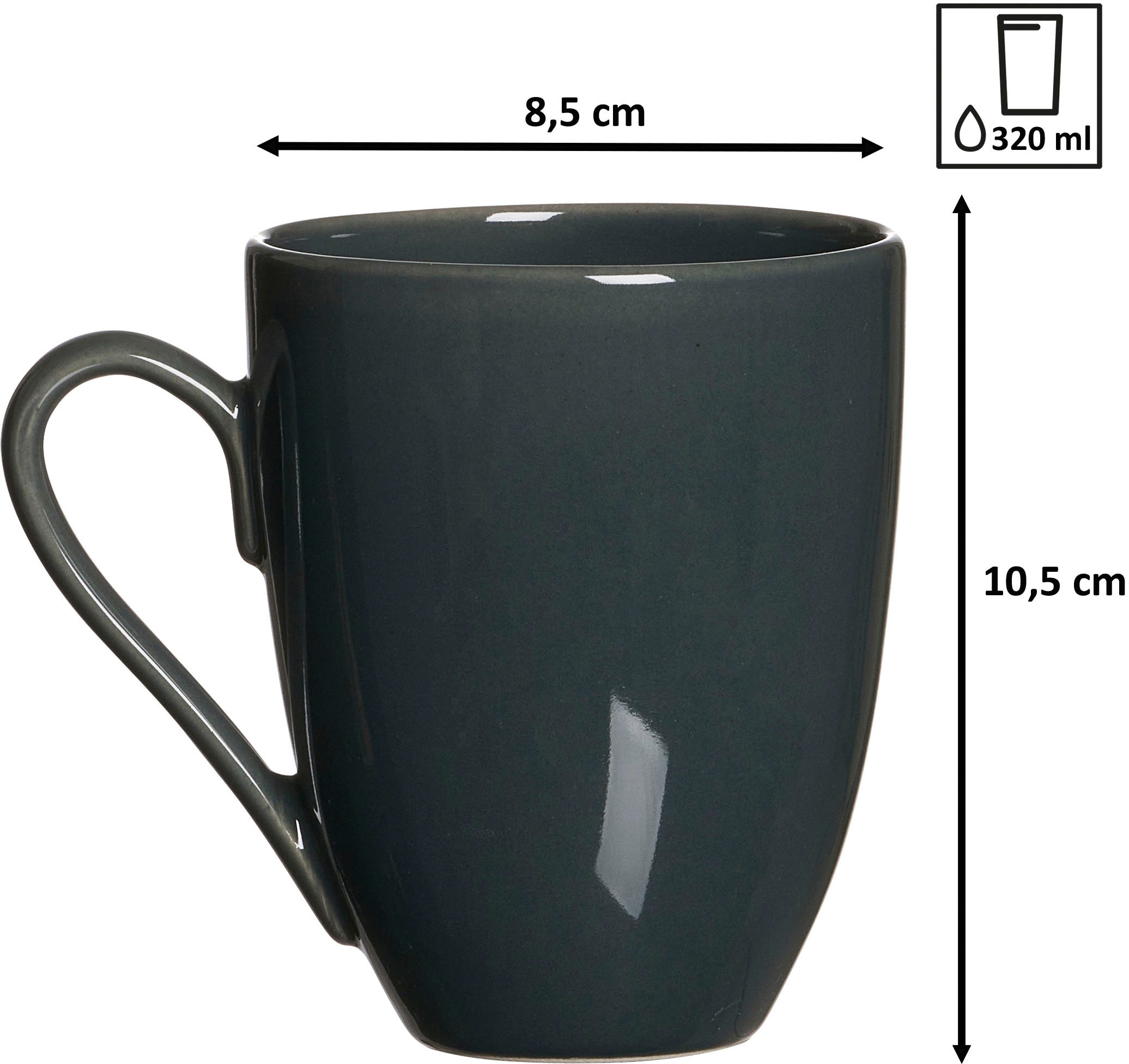 Ritzenhoff & Breker Kaffeeservice »Cecina«, (Set, 12 tlg.), Geschirr-Set, seidig schimmernde Farbglasur
