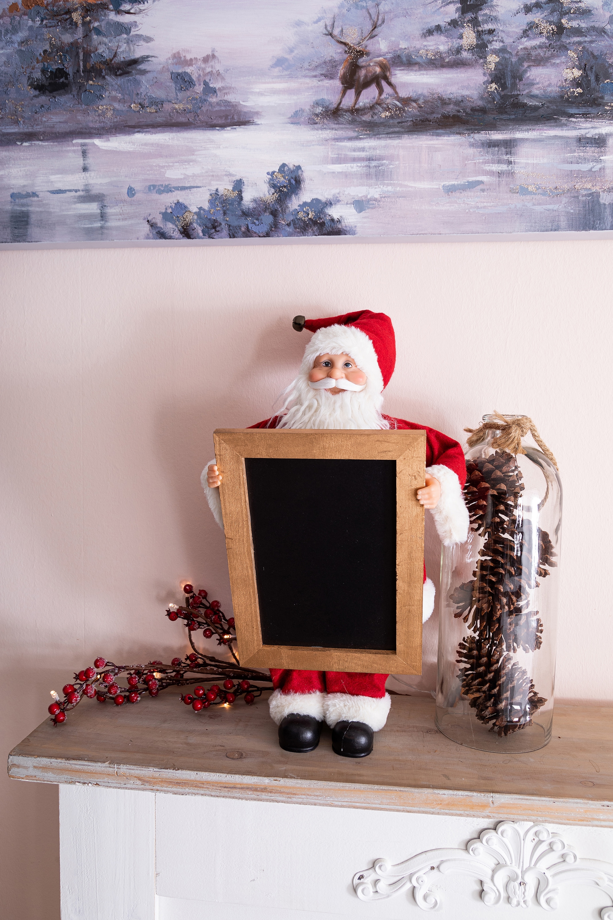 Myflair Möbel & Accessoires Weihnachtsmann »Weihnachtsdeko rot« mit Tafel zum Beschriften, Höhe ca. 61 cm