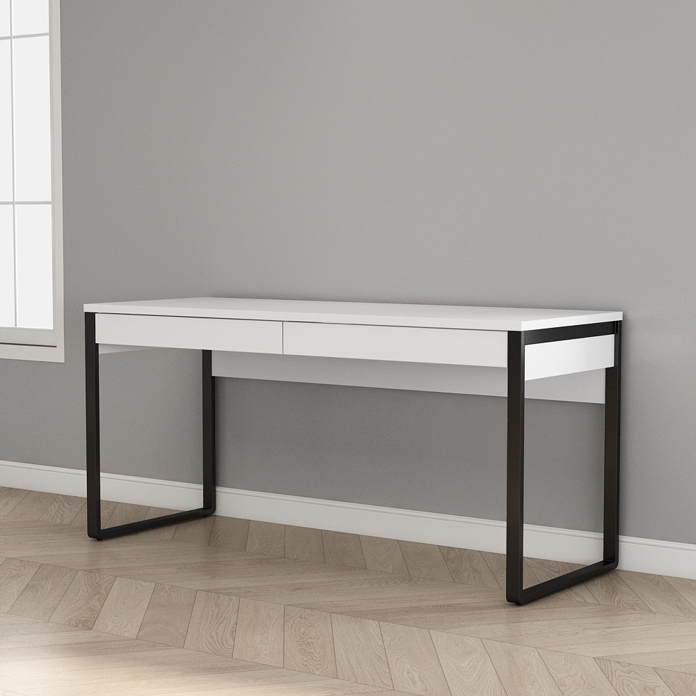 OTTO home Schreibtisch »Moid, Computertisch im modernen Design,« Breite 120/140/160 cm, mit Metallbeinen & Schublade