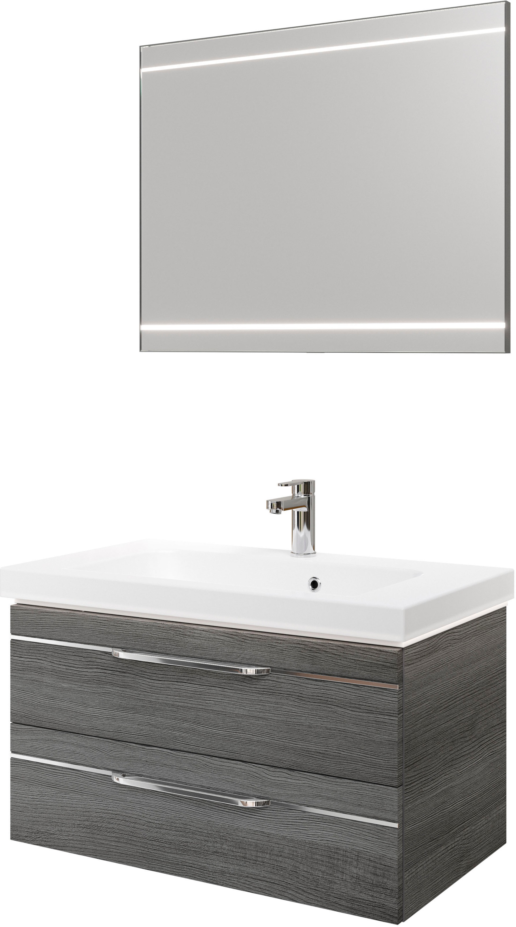 Saphir Badmöbel-Set »Balto 2-teilig Mineralmarmor-Waschtisch mit LED-Spiege günstig online kaufen