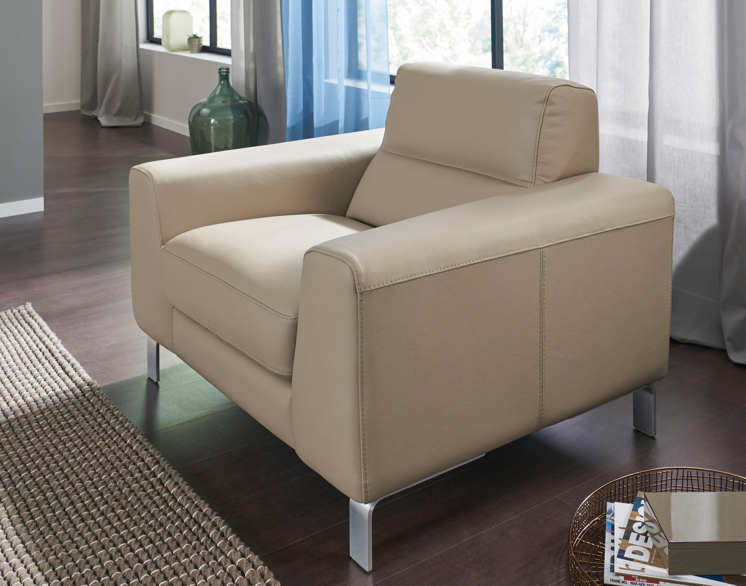 CALIA ITALIA Sessel »Simon Loungesessel, Designsessel, sehr bequem«, in zwe günstig online kaufen